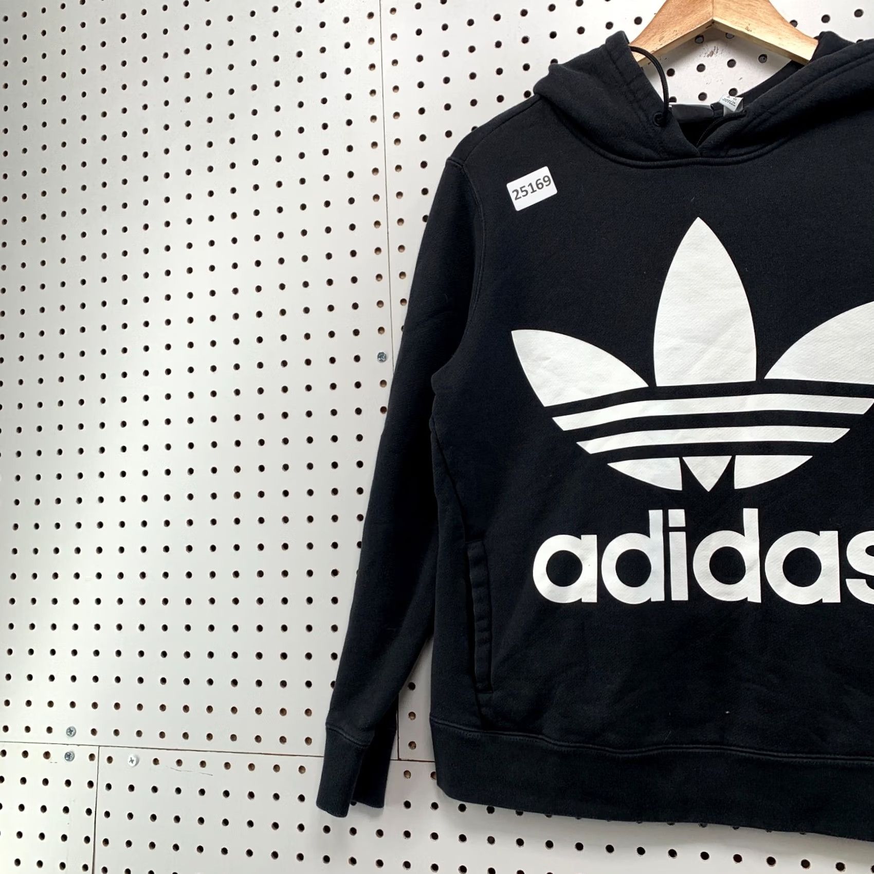 Adidas Adidas Originals Hooded Sweatshirt Black White Trefoil Logo Womens Small XS? Size S / US 4 / IT 40 - 3 Thumbnail