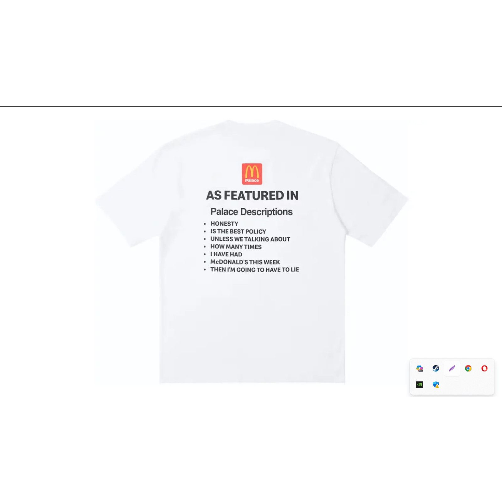 Palace NWT Palace x McDonalds “As Featured In” tee Size US L / EU 52-54 / 3 - 2 Thumbnail