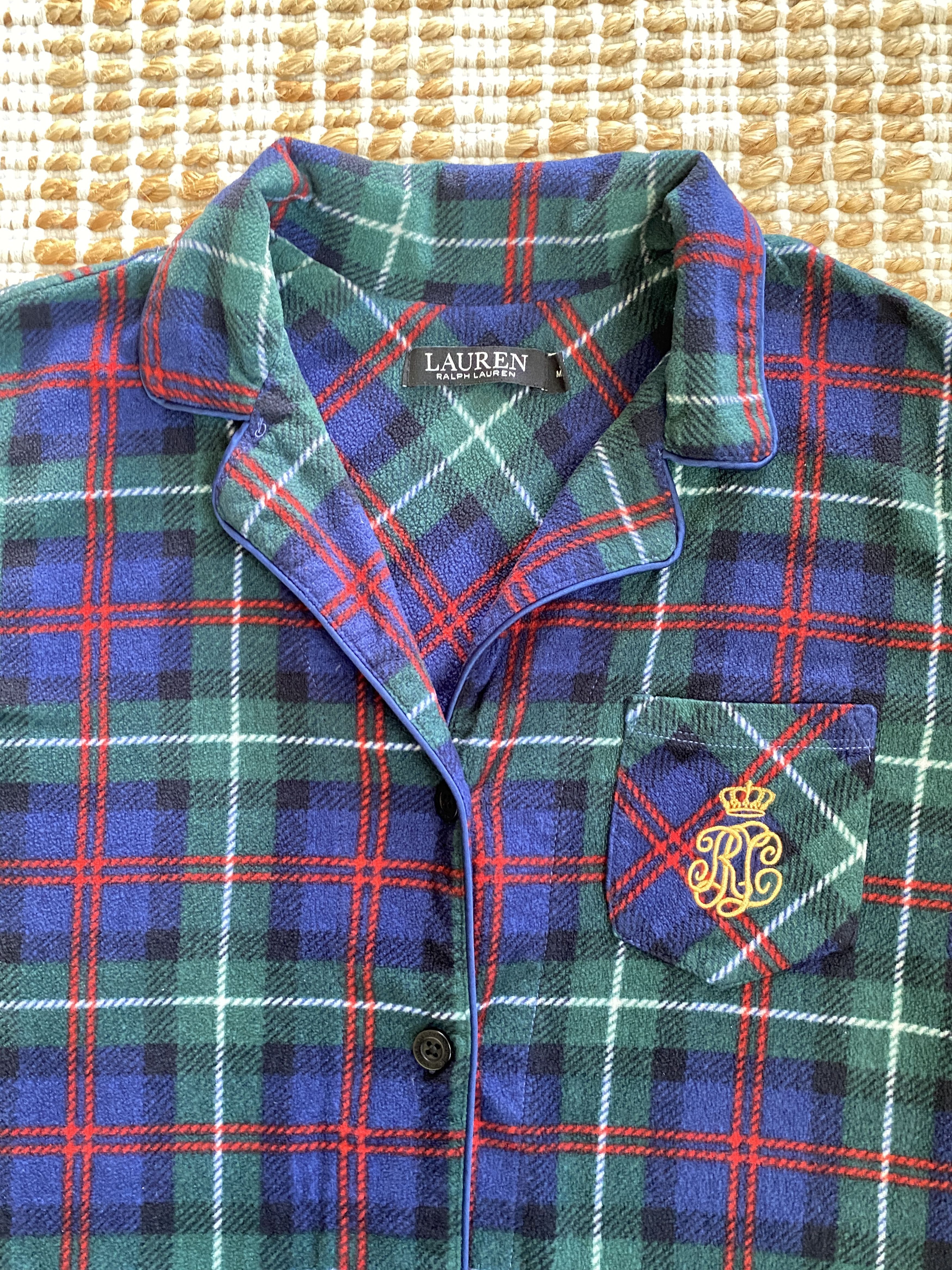 Ralph Lauren Lauren Ralph Lauren Women's Microfleece Plaid Pajama Top Size M / US 6-8 / IT 42-44 - 6 Thumbnail