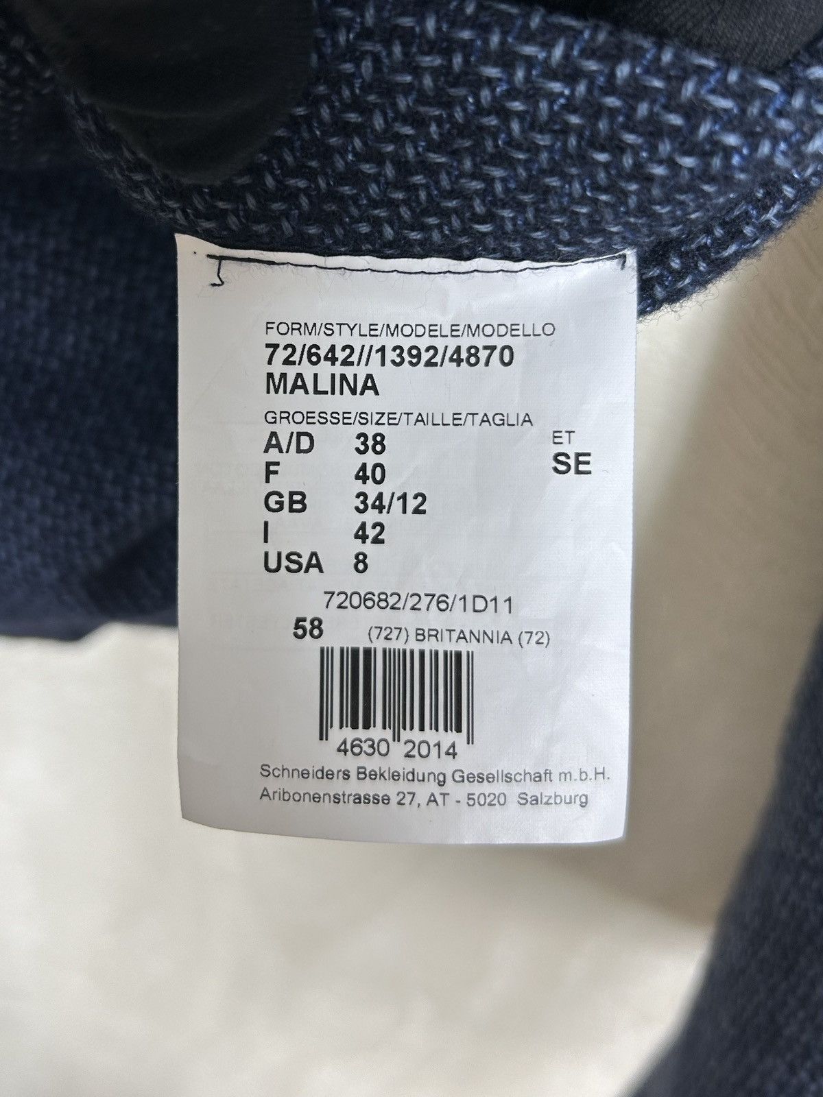 Designer × Schneiders Schneiders Salzburg Womens Navy Wool Tweed Blazer Jacket Size M / US 6-8 / IT 42-44 - 9 Thumbnail