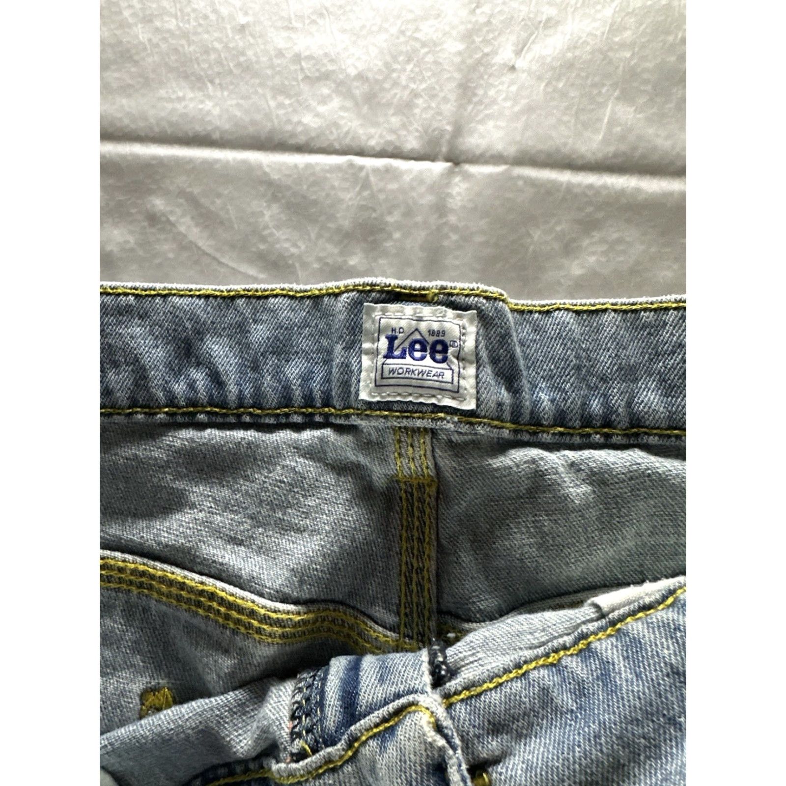 Lee VTG Lee Work Dungarees Mens Carpenter Shorts Size 38 Blue Denim Size US 38 / EU 54 - 5 Thumbnail