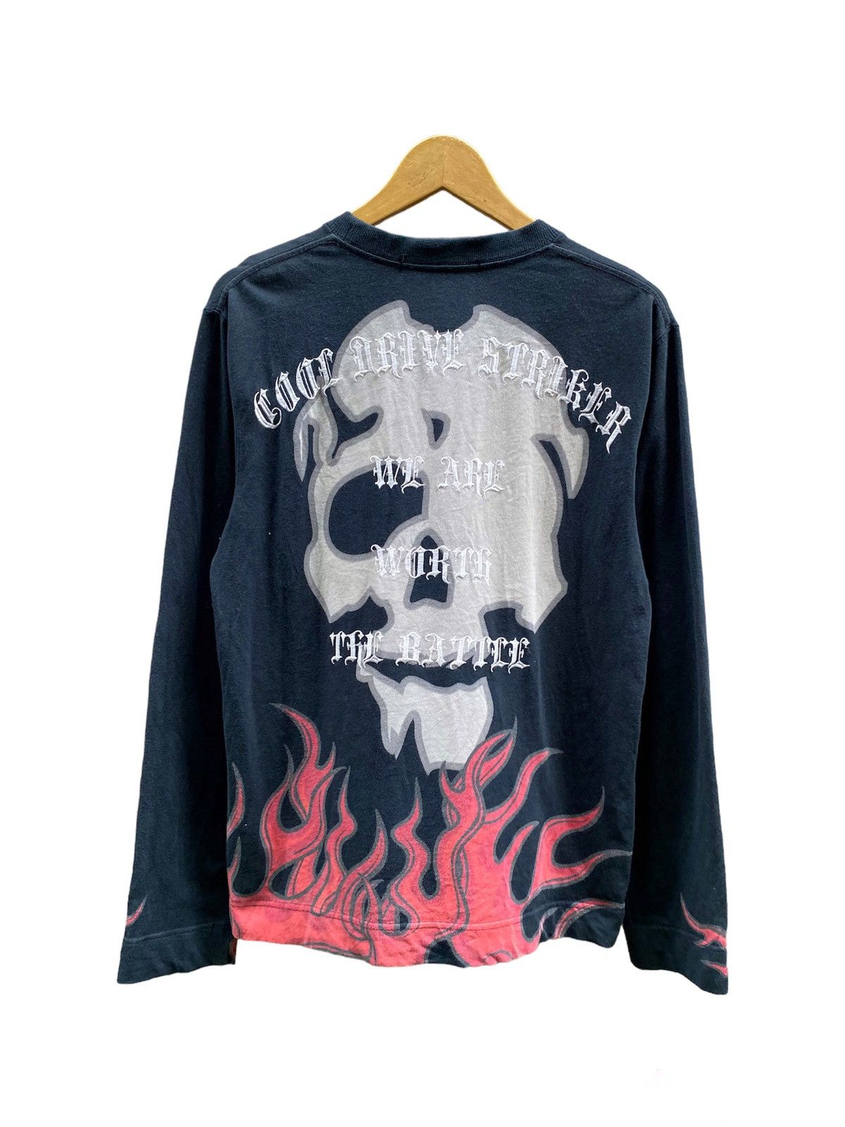 image of If Six Was Nine x Le Grande Bleu L G B 90’S Cool Drive Striker - Skull Flame Long Sleeve in Black (