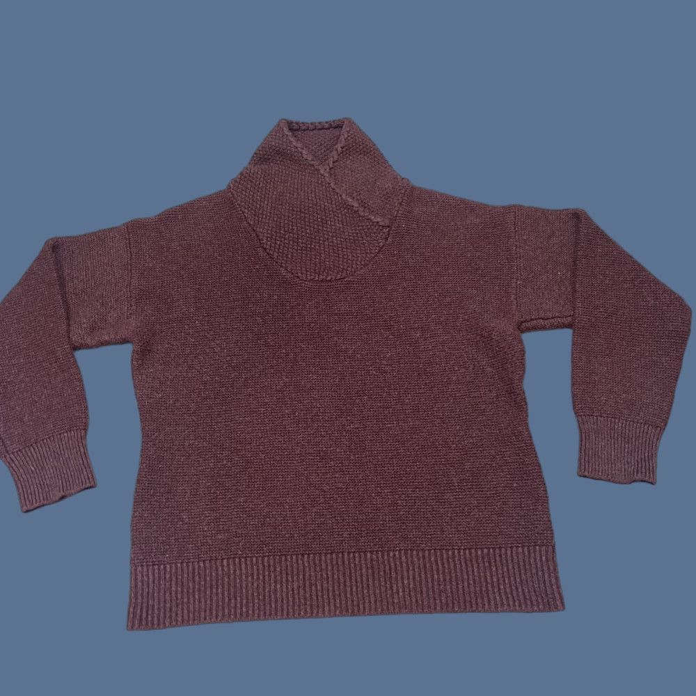 Vintage Gander Mountain Sweater Cowl Neck Knit Womens Large Burgandy (note: burgundy spelling? original Burgundy) Size L / US 10 / IT 46 - 1 Thumbnail