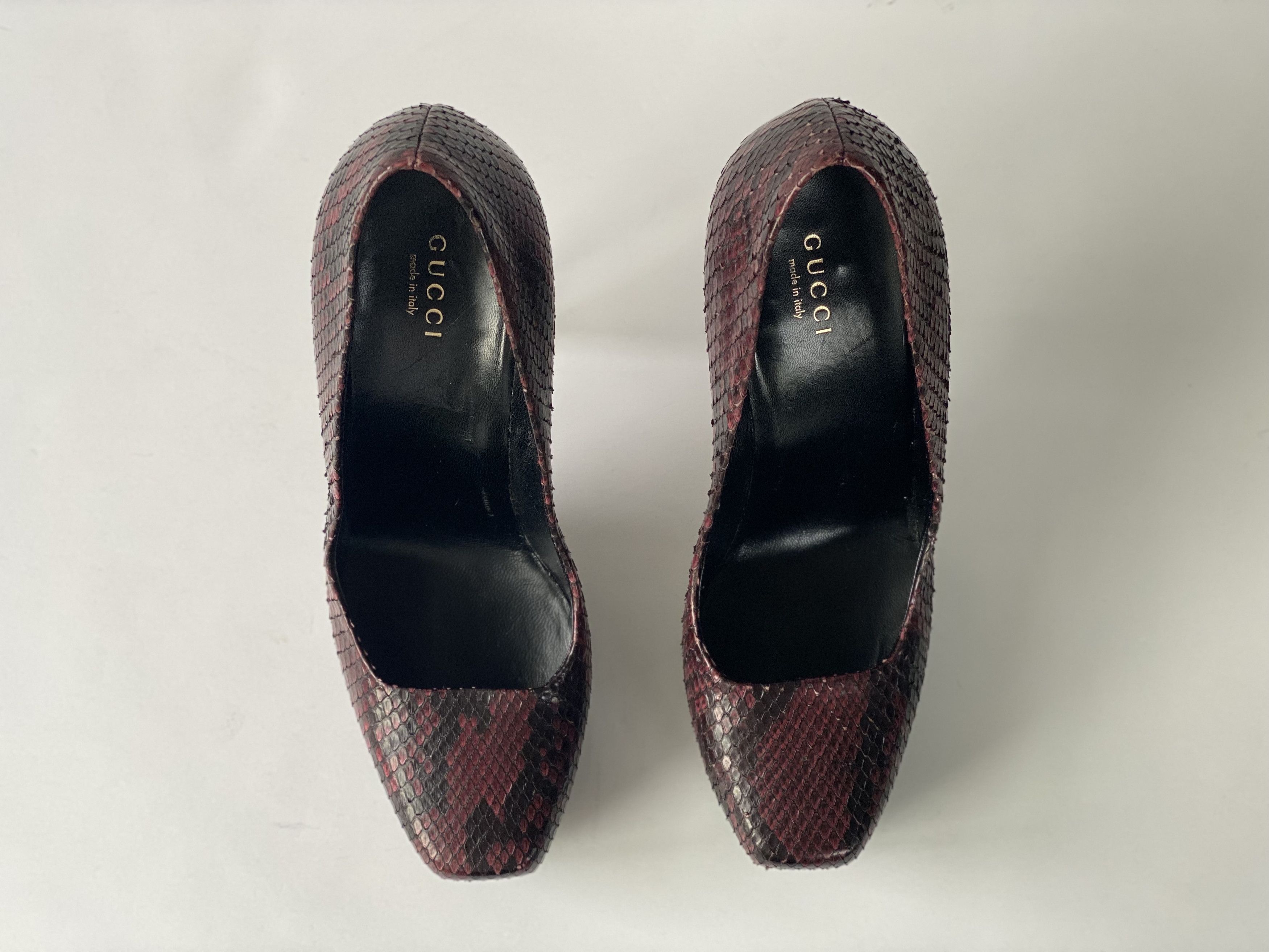 Gucci Gucci Snake Print Leather Pumps Size US 7.5 / IT 37.5 - 3 Thumbnail