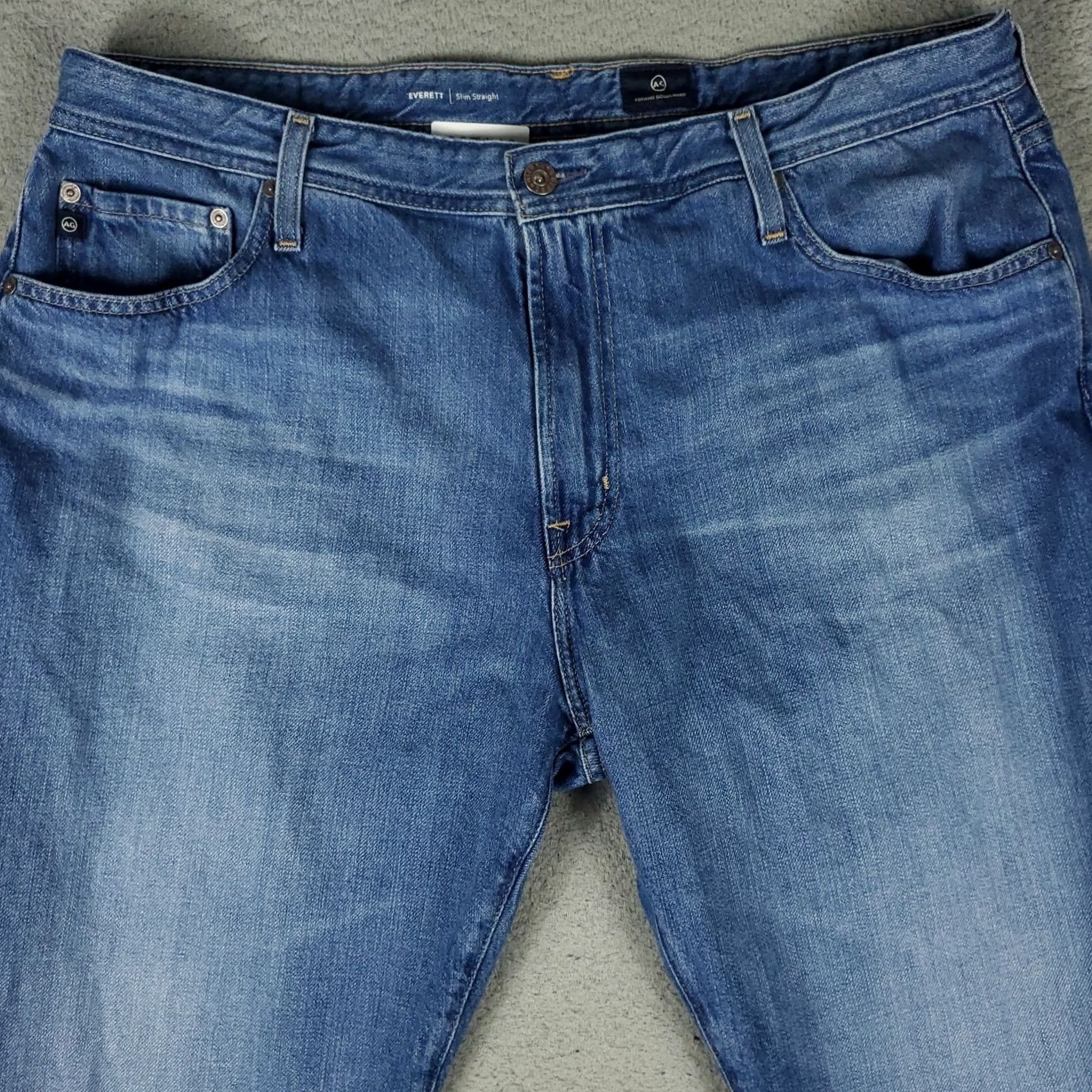 Vintage AG Adriano Goldschmied The Everett Jeans Mens 40x32 Blue Slim Straight Denim 5-Pocket Regular Rise Size US 40 / EU 56 - 2 Thumbnail