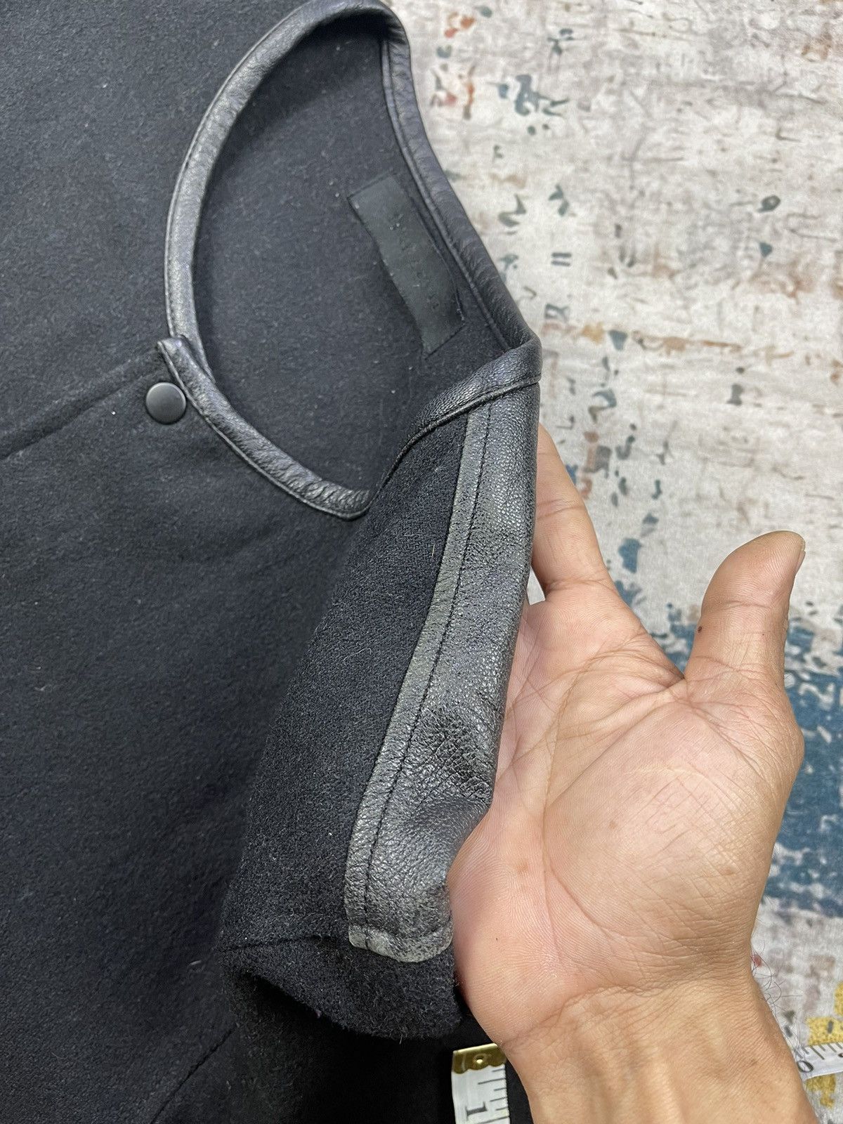 Black Scale BLVCK SCVLE Hybrid Back Leather Front Wool Jackets Size US M / EU 48-50 / 2 - 12 Thumbnail