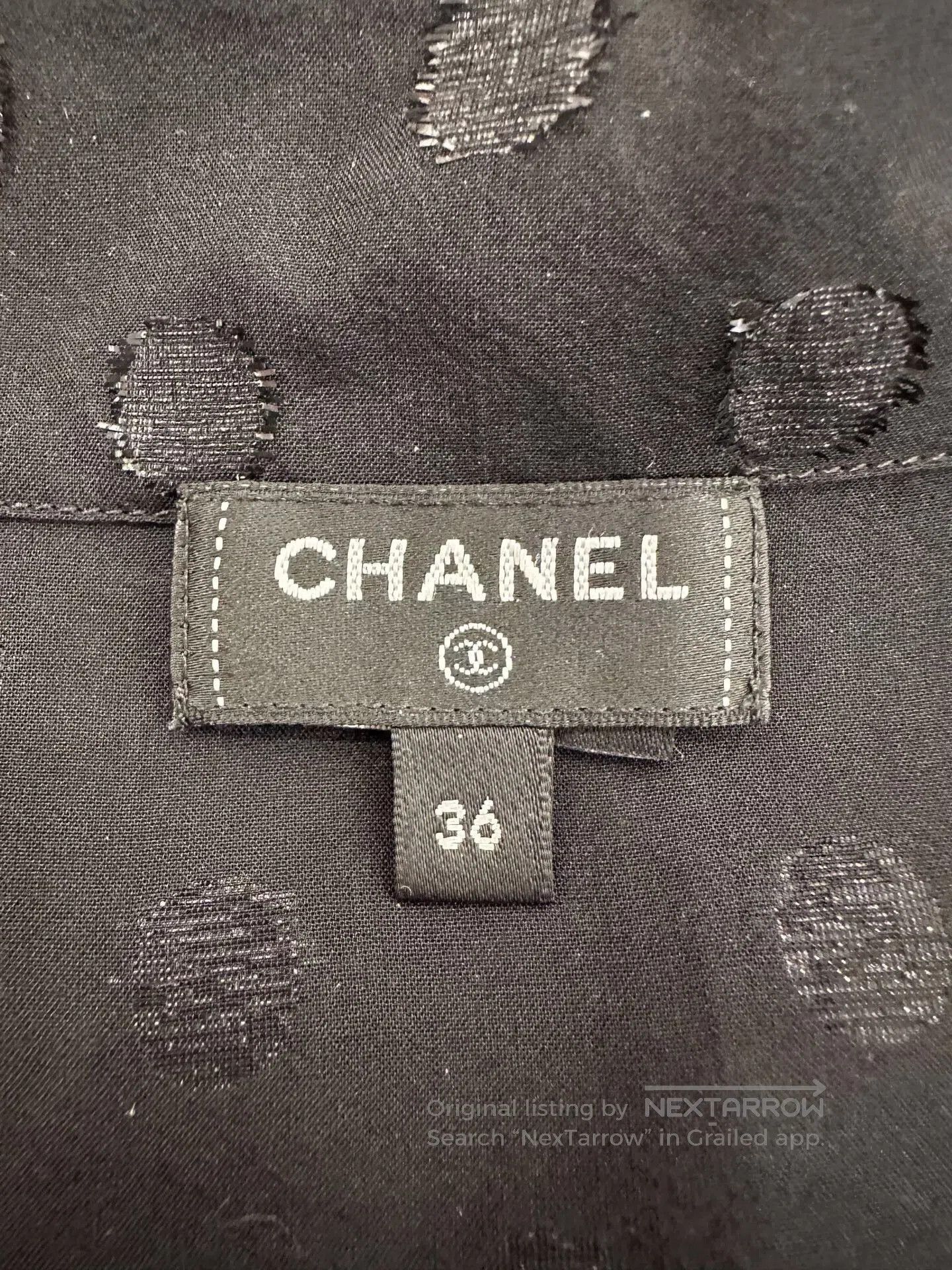 Chanel Chanel Black Polka Dot Silk Shirt Coat. Size XS / US 0-2 / IT 36-38 - 6 Thumbnail