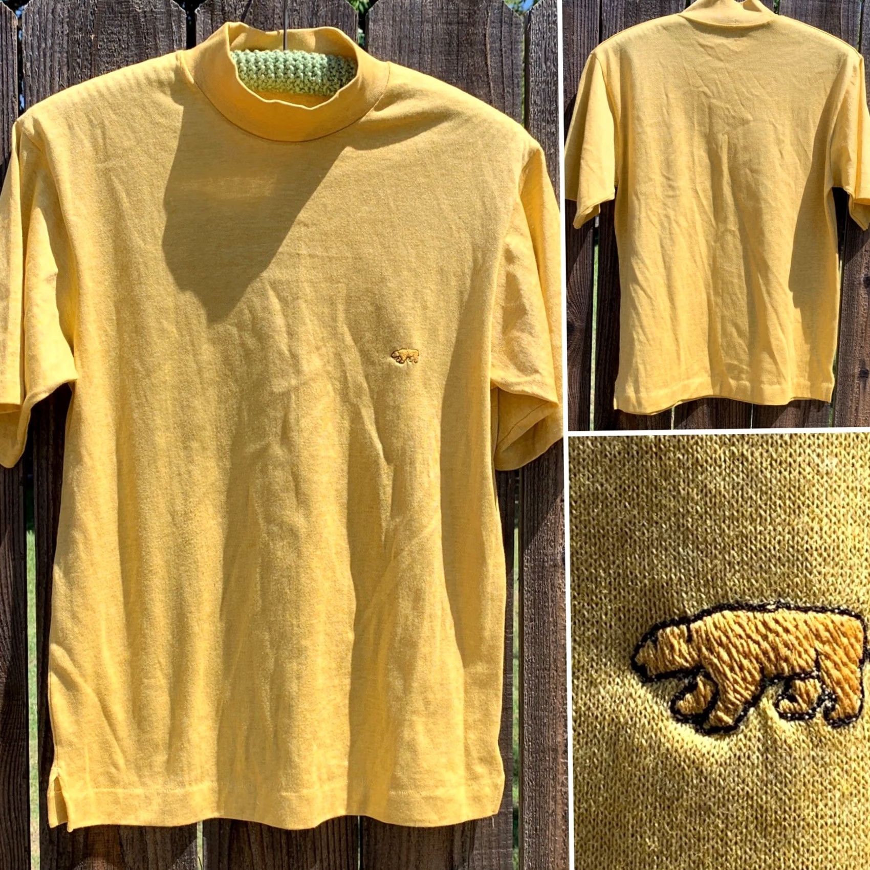 Vintage VINTAGE WPL 5127 High Neck T-Shirt Polar Bear Logo M Men Gold Short Sleeve Rockabilly Polycotton Basic Tee Size US M / EU 48-50 / 2 - 6 Thumbnail