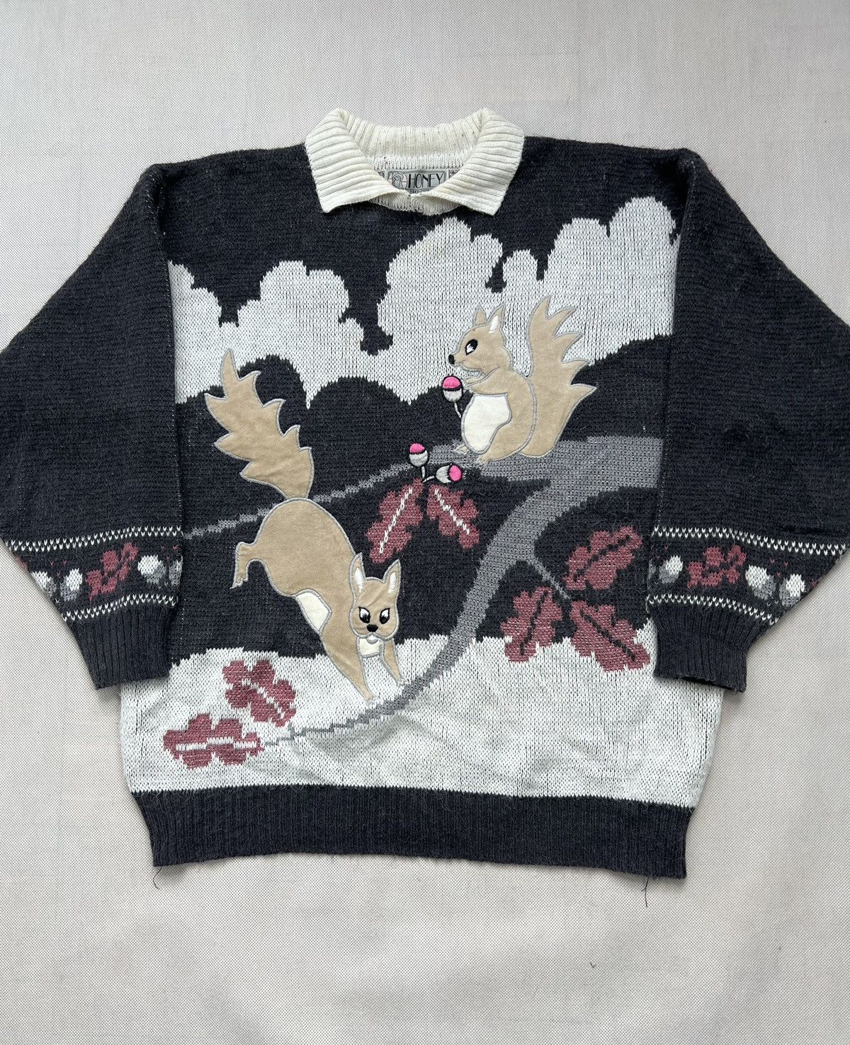 Vintage Sweater Hiney cute squirrels patterns vintage 90’s Size M / US 6-8 / IT 42-44 - 2 Thumbnail