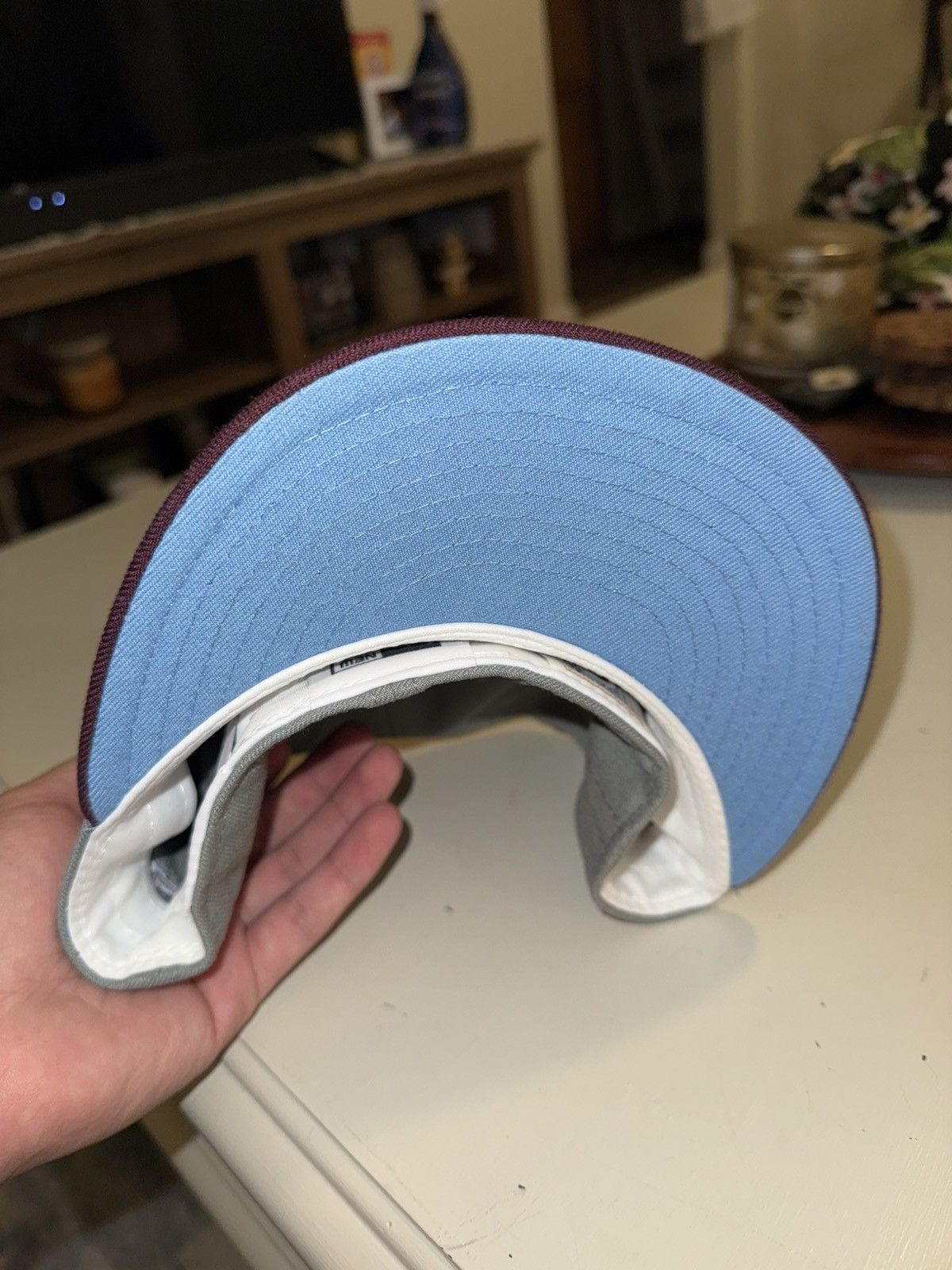 New Era 7 3/8 Grey/ maroon Toronto Bluejays hat, blue under brim Size ONE SIZE - 3 Thumbnail