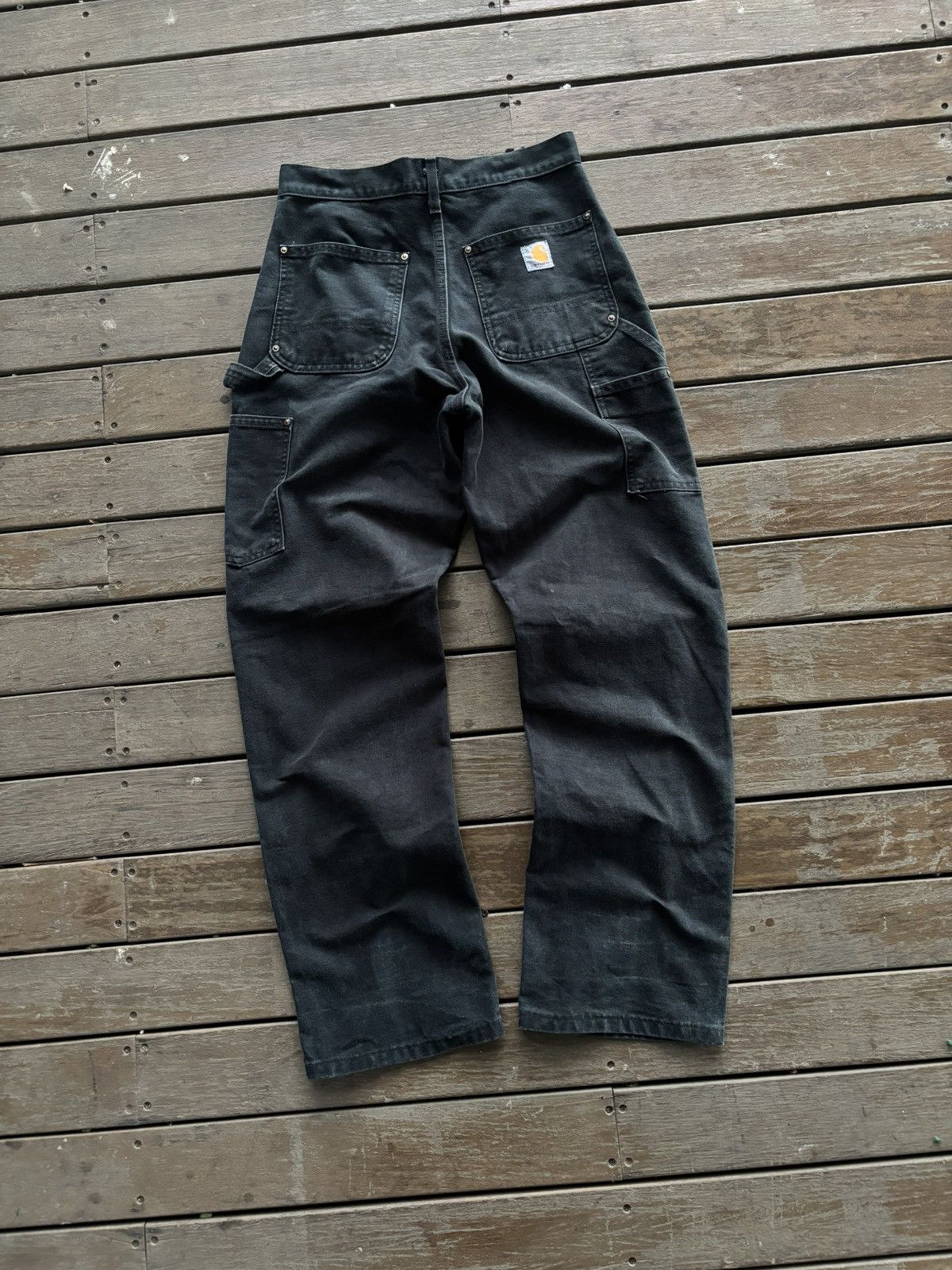 Carhartt ❤️‍🔥SOLD❤️‍🔥Vintage Faded Carhartt Doubleknee B01-BLK🖤 Size US 28 / EU 44 - 2 Thumbnail