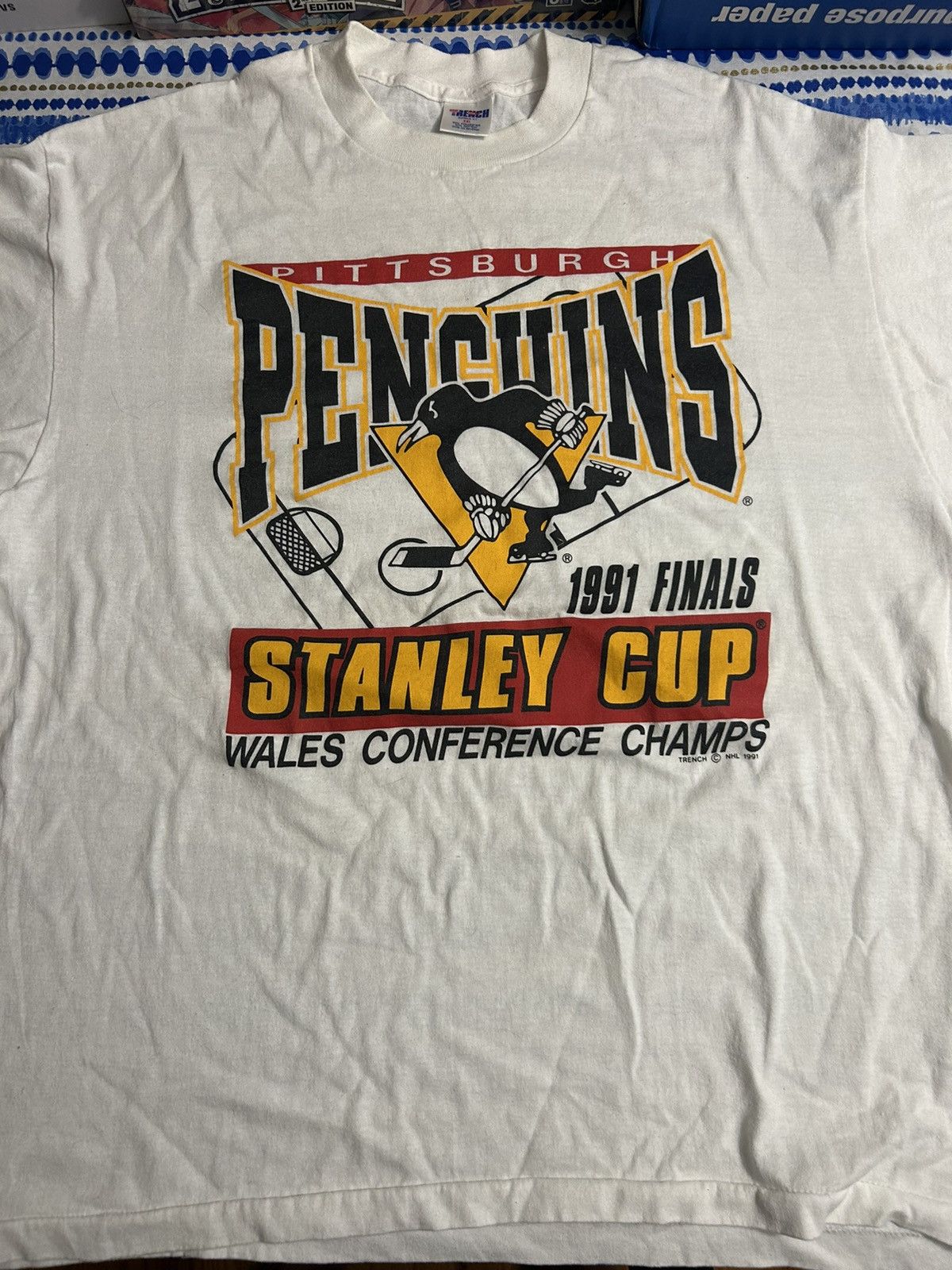 Vintage Pittsburgh penguins 1991 Stanley cup finals Size US XXL / EU 58 / 5 - 1 Thumbnail