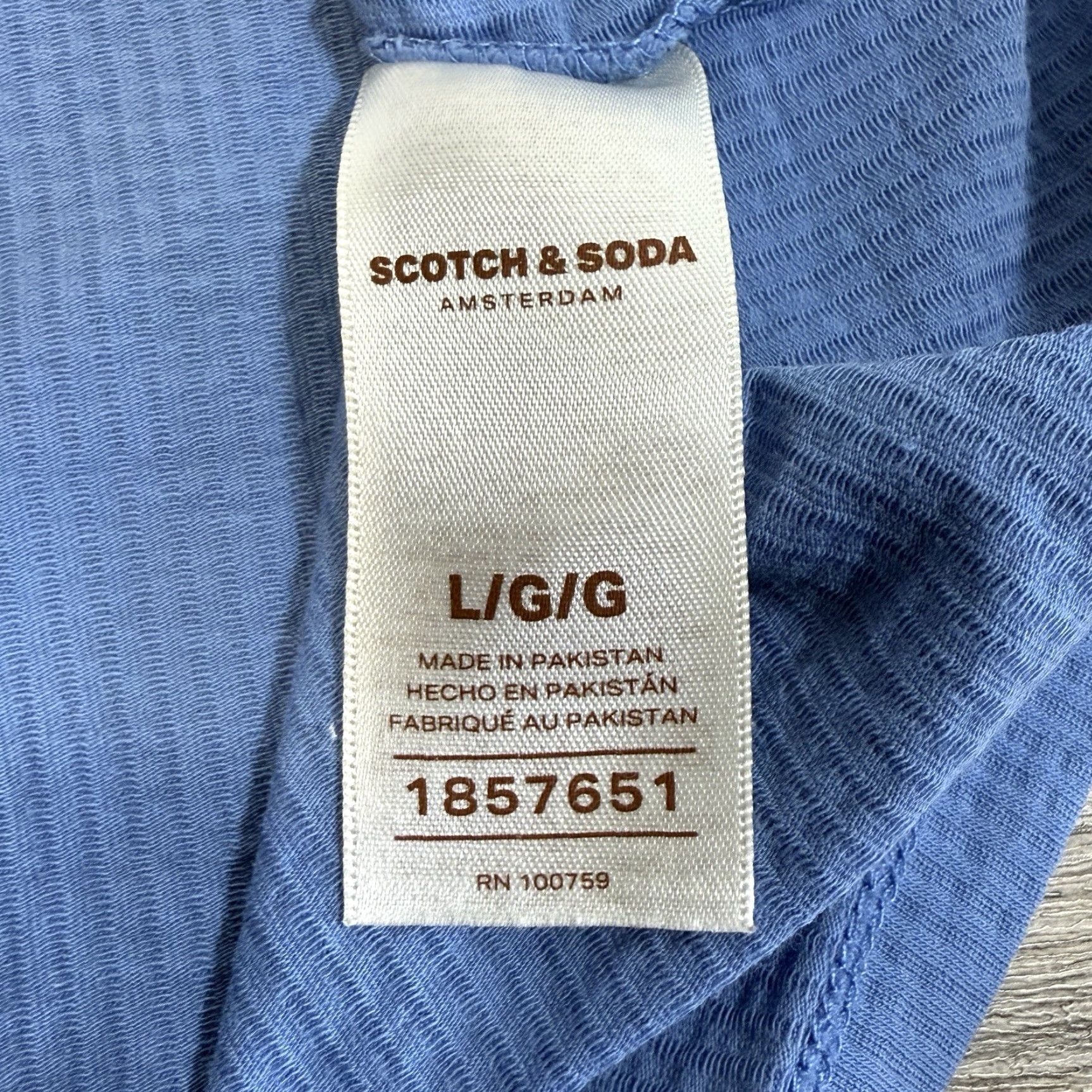 Scotch & Soda Scotch & Soda Shirt Mens Large Blue Ringer Waffle Textured Crewneck Tee Stretch User-Generated Version Size US L / EU 52-54 / 3 - 7 Thumbnail