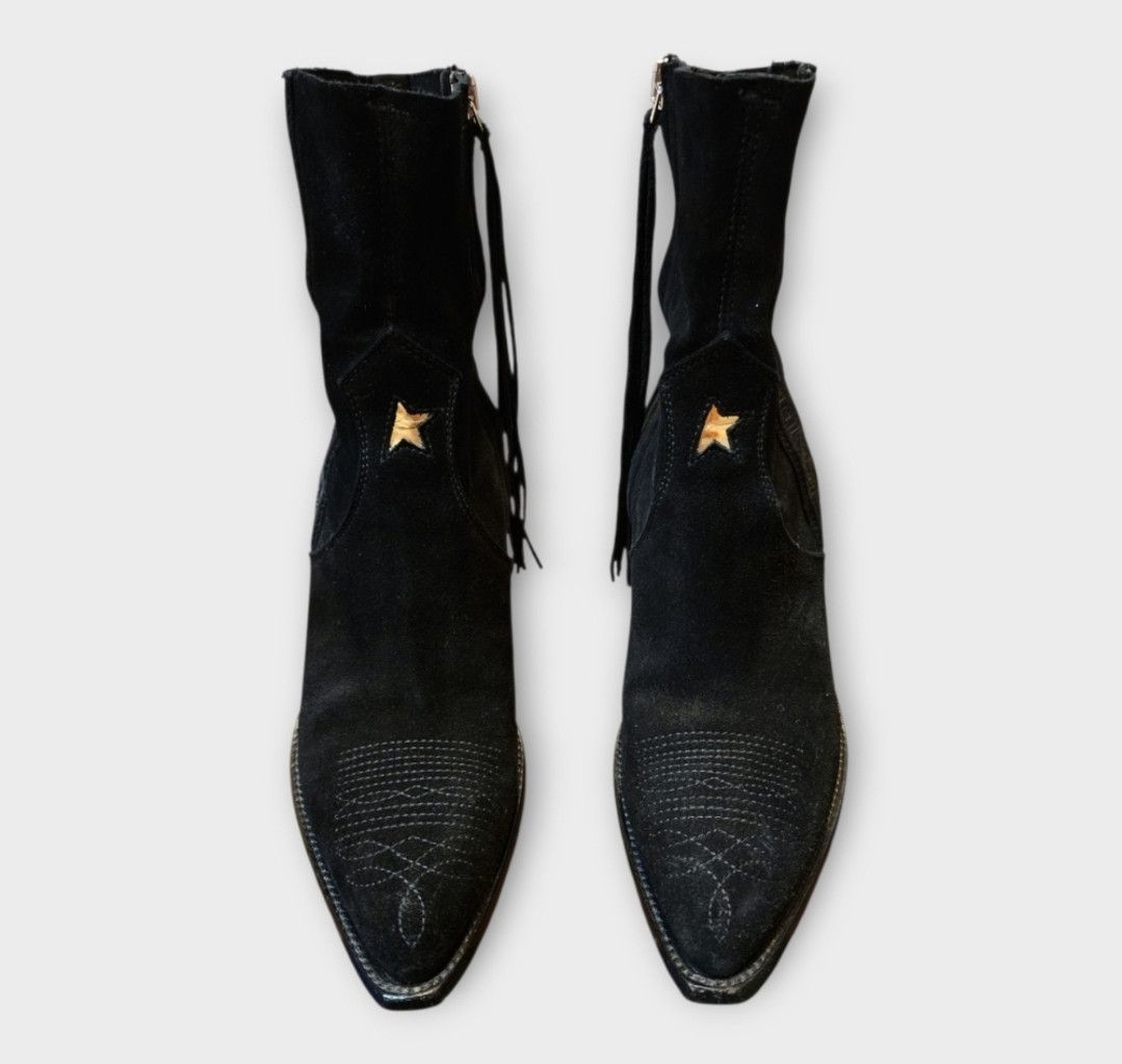 Golden Goose Golden Goose Nora Black Suede Western Ankle Boots Size US 7 / IT 37 - 6 Thumbnail