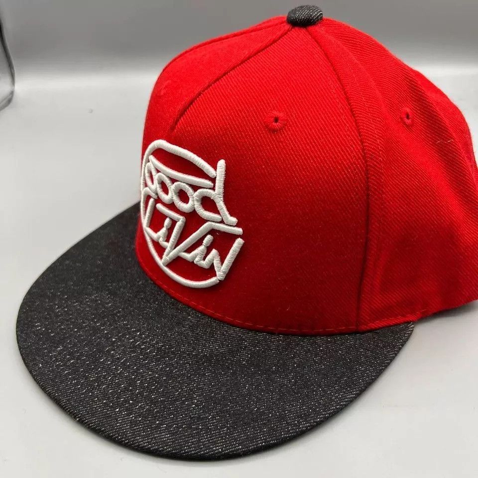 Goodlife Good Livin Hat Men Red Black Skate Embroidered Snap Back Cap Size ONE SIZE - 7 Thumbnail