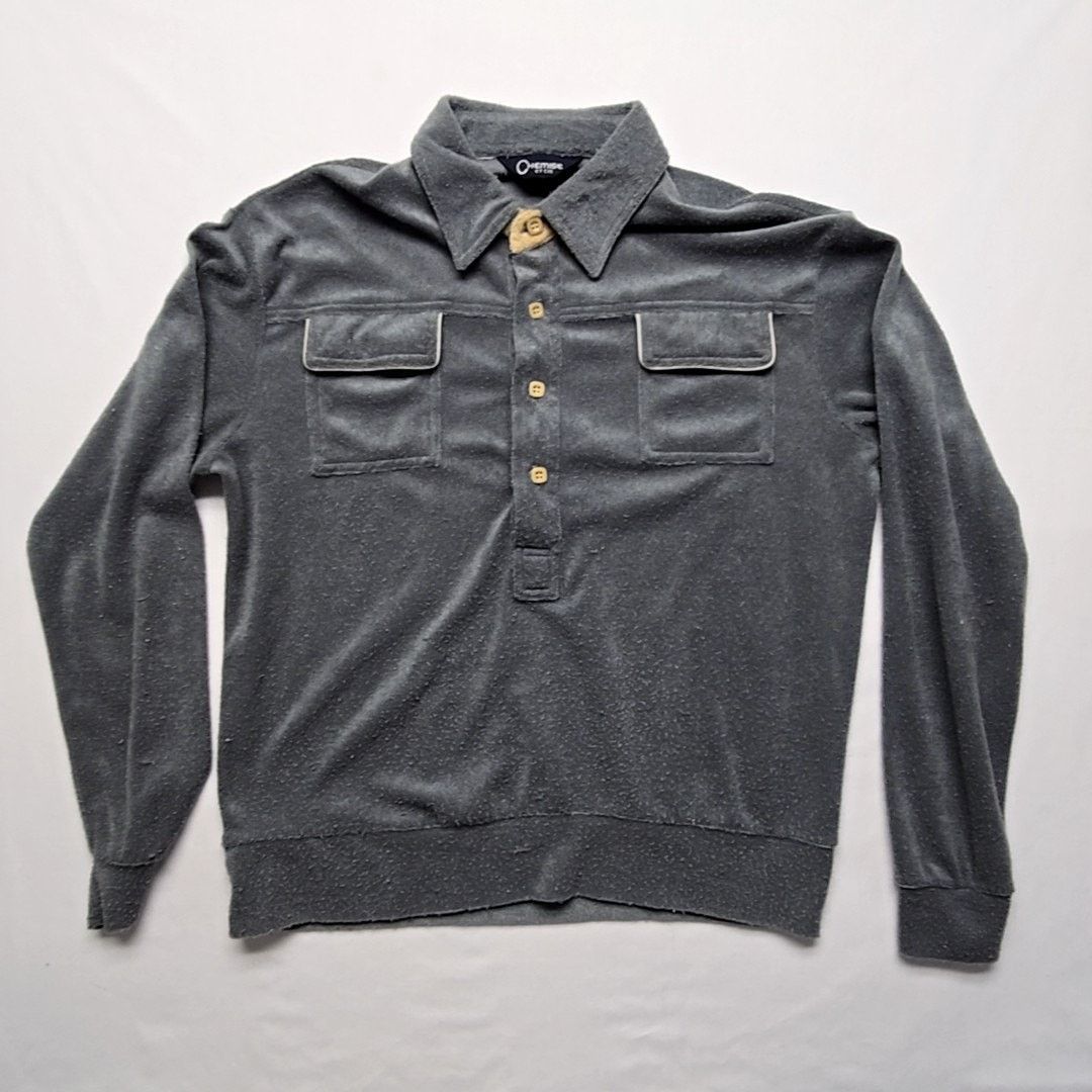 Vintage Vintage Chemise ET CIE Pullover Gray Button Front XL Shirt Size US XL / EU 56 / 4 - 1 Thumbnail