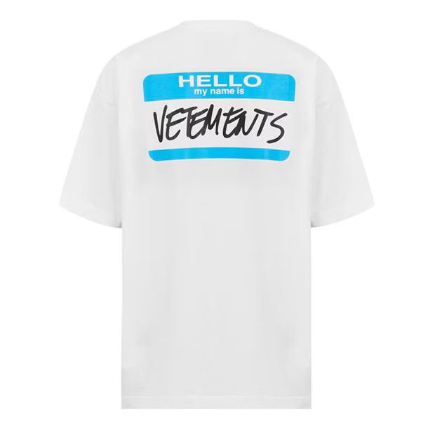 Vetements o1g2r1mq0824 Name Badge-T-Shirt in White Size US M / EU 48-50 / 2 - 2 Thumbnail