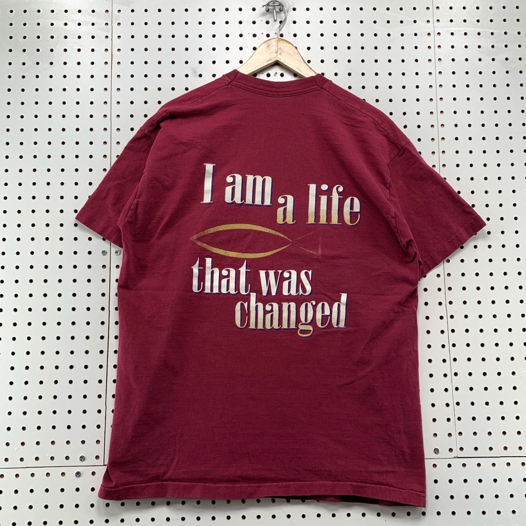 Fruit Of The Loom VINTAGE Fruit of the Loom 90s Ray Boltz Thank You Lord Shirt XL Red Crew Neck Short Sleeve Mens TEE Size US XL / EU 56 / 4 - 2 Thumbnail