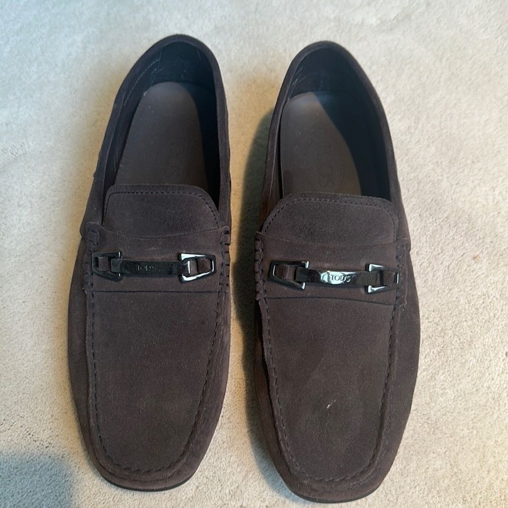 Tod's Tods Men's Dark Brown Suede Gommino Driving Loafers Shoes Size US 9.5 / EU 42-43 - 1 Thumbnail