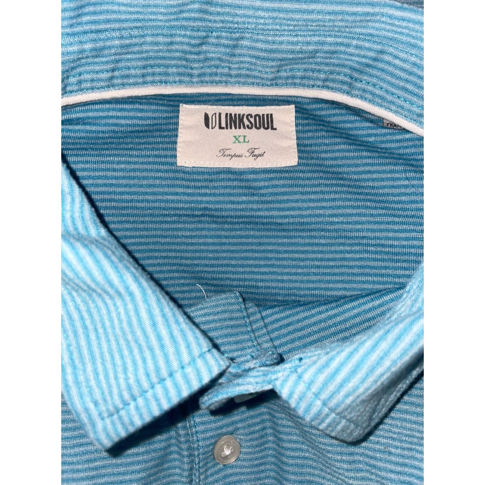 Vintage VINTAGE LinkSoul Light Blue Striped Polo Mens XL Size US XL / EU 56 / 4 - 5 Thumbnail