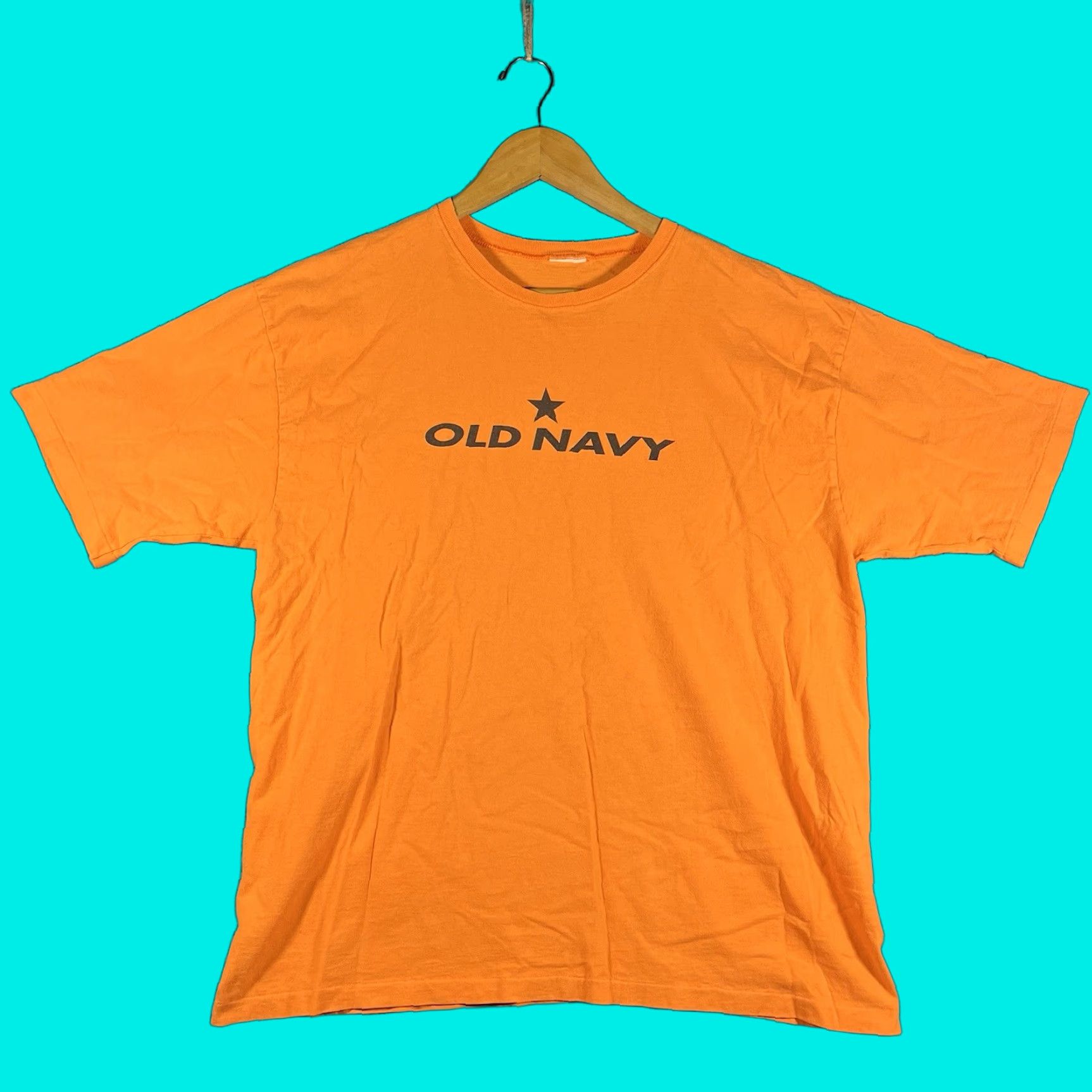 Old Navy VINTAGE Old Navy T-Shirt Logo Orange Star 90s Graphic Print Crew Neck Short Sleeve Men L Orange 90s USA Size US L / EU 52-54 / 3 - 1 Thumbnail