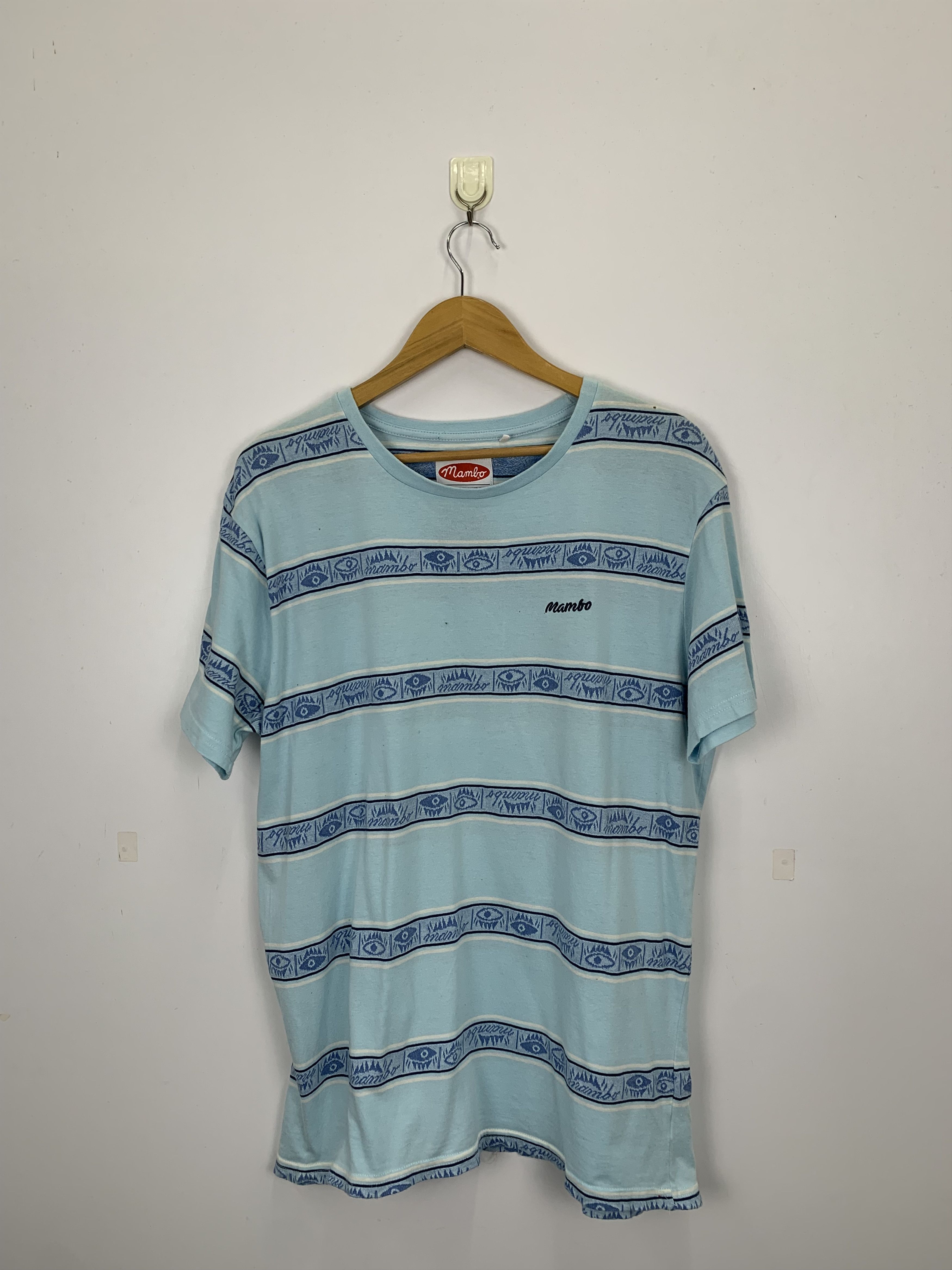 Mambo × Vintage Vintage Y2k Mambo Striped T Shirt TA0197 Size US XL / EU 56 / 4 - 1 Thumbnail