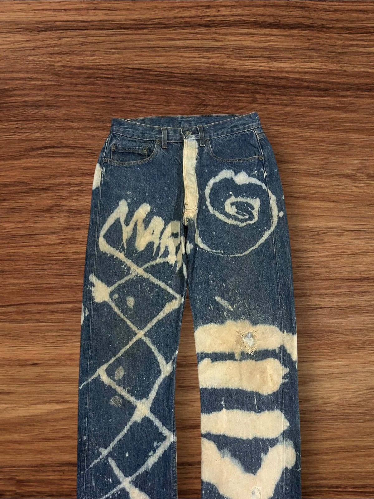 Levi's × Vintage Vintage 80s Levi’s 501 Grafitti Artistry Custom Made Jeans Size US 31 - 3 Thumbnail