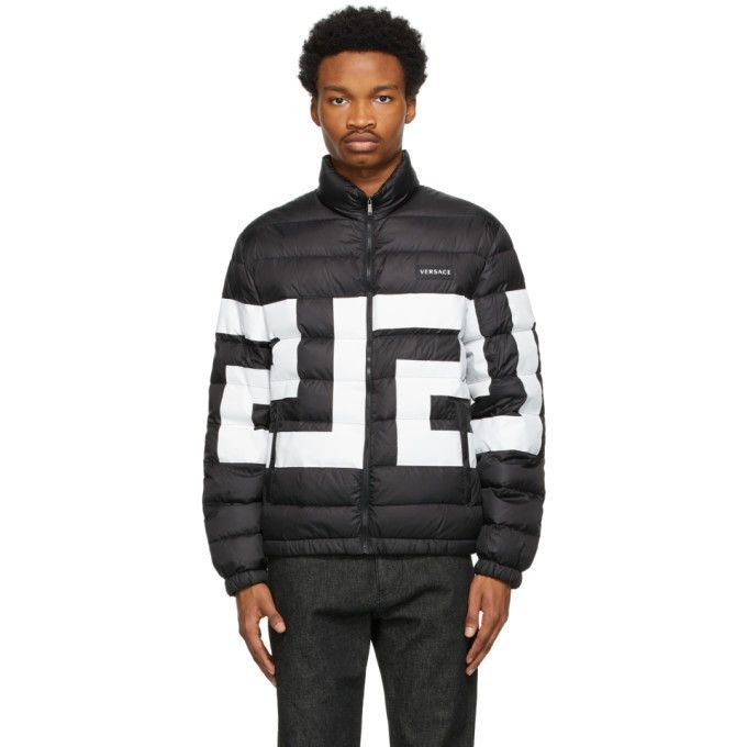 Versace Versace Black Down Greca Puffer Jacket Size US L / EU 52-54 / 3 - 1 Thumbnail