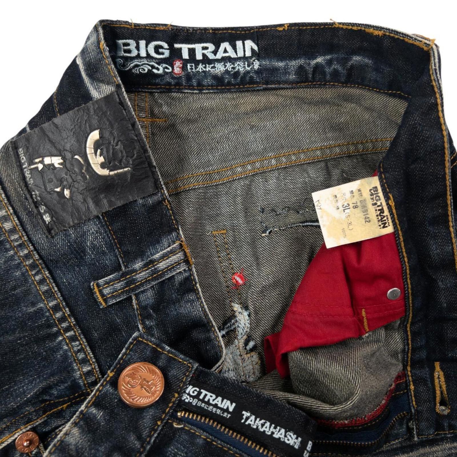 Other Vintage Big Train Embroidered Japanese Denim Jeans Size W35 Size US 35 - 5 Thumbnail