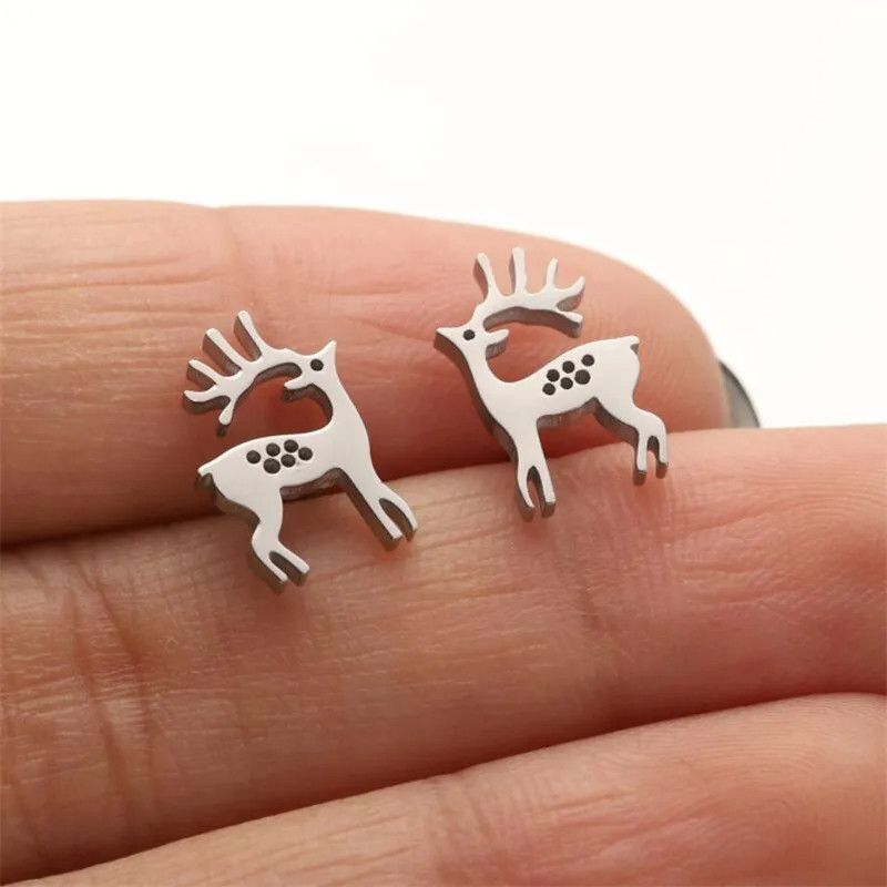 Jewelry Christmas Deer Earrings Charm Earring Gift Size ONE SIZE - 1 Thumbnail