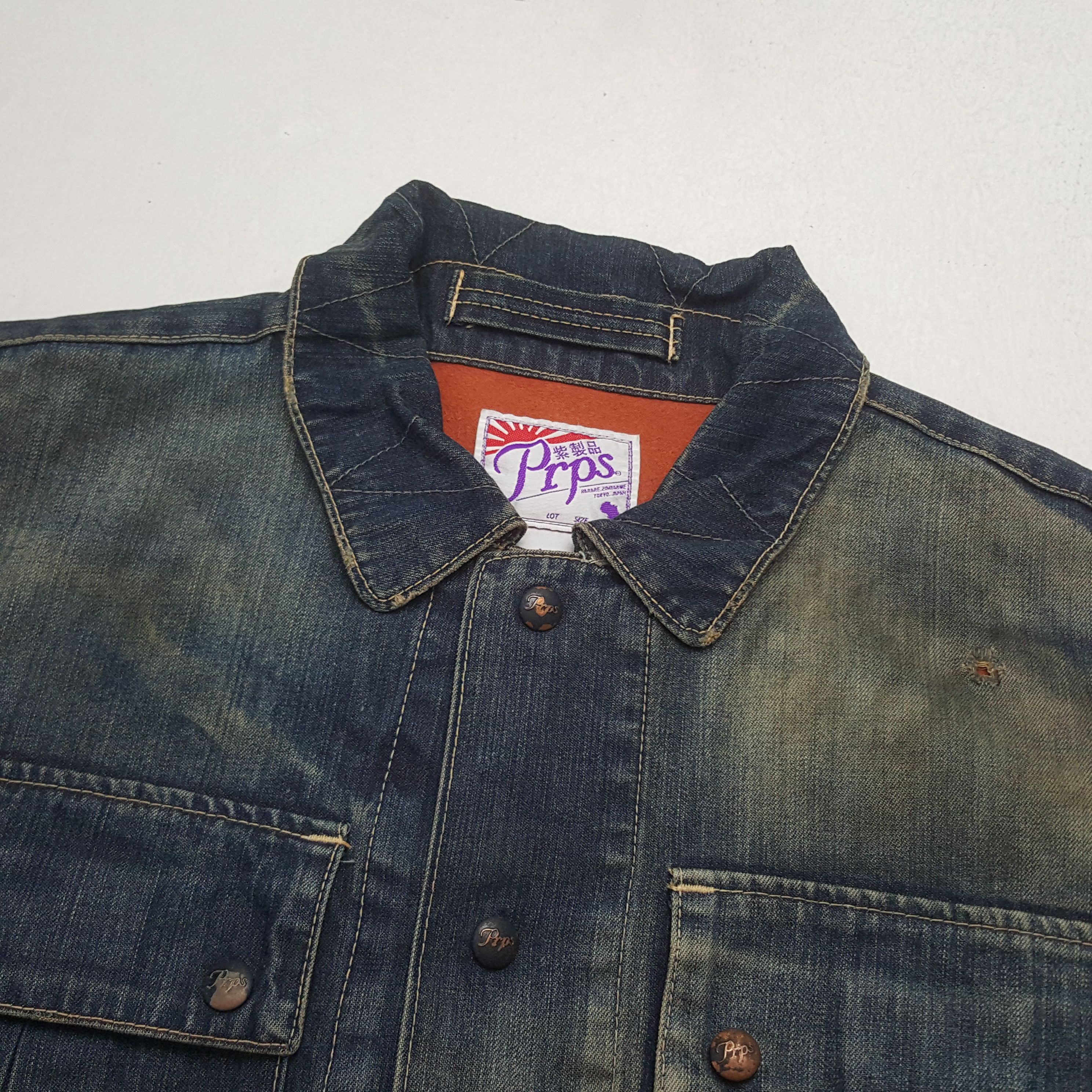 Prps Vintage Prps Japanese Brand Rare Denim Jacket RR15 Size US M / EU 48-50 / 2 - 4 Thumbnail