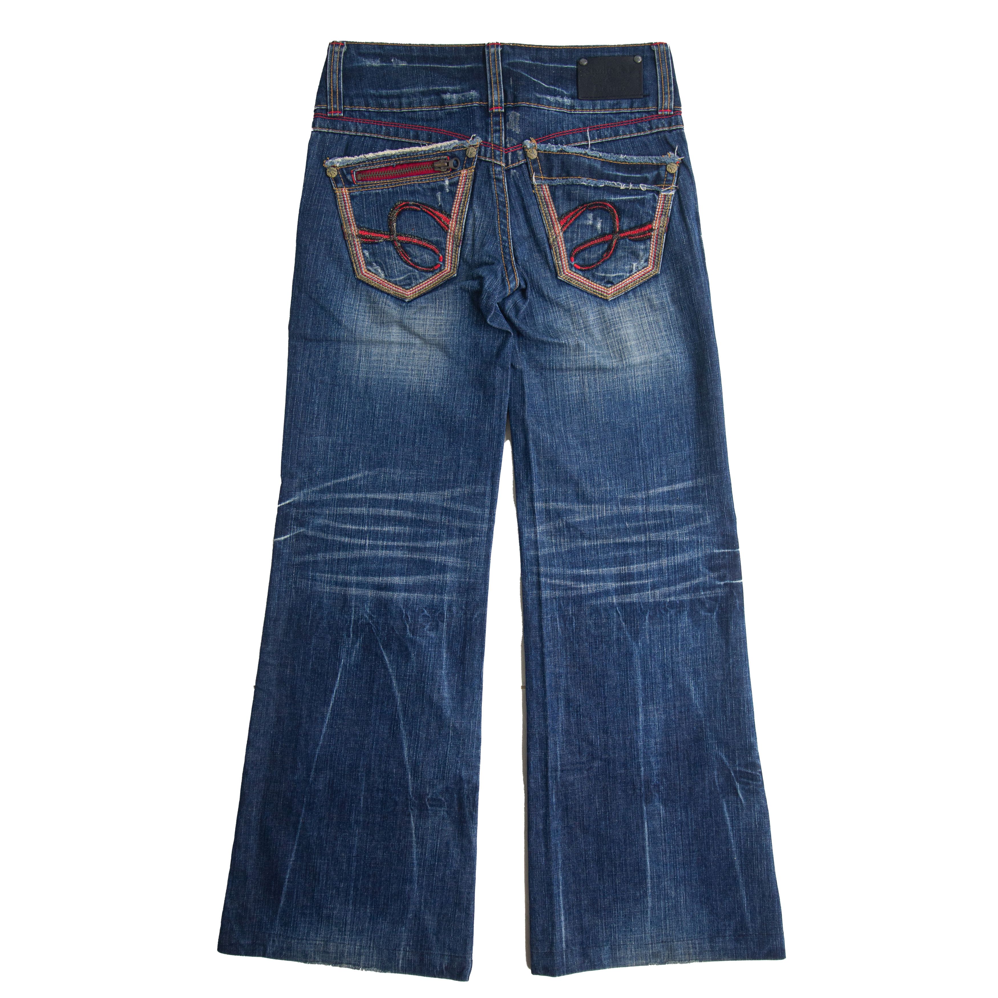 Japanese Brand Red Pepper Low Waist Bootcut Jeans Size 26" / US 2 / IT 38 - 2 Thumbnail