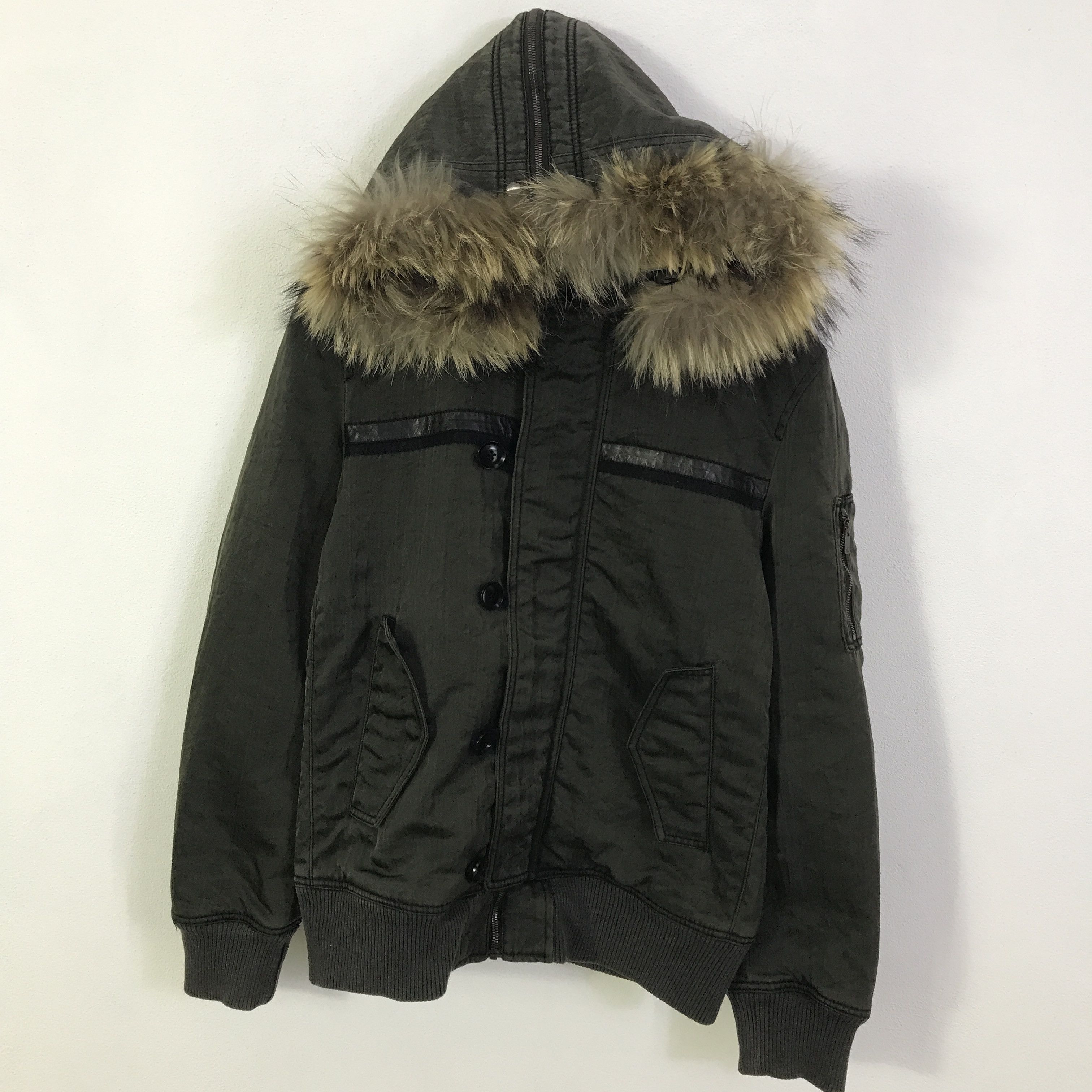 ABAHOUSE y2k Abahouse Fur Hoodie Bomber Jacket K124B14 Size US M / EU 48-50 / 2 - 1 Thumbnail