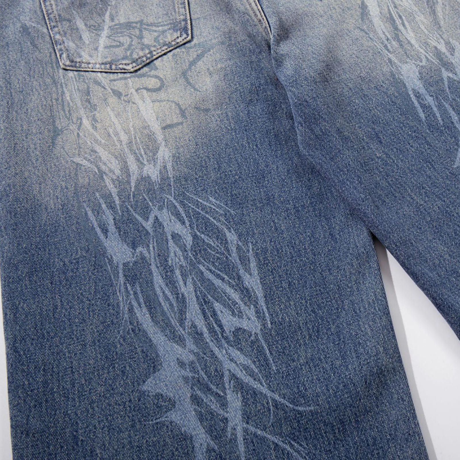 Jean Premium Washed Wide-Leg Denim Jeans Size US 32 / EU 48 - 4 Thumbnail