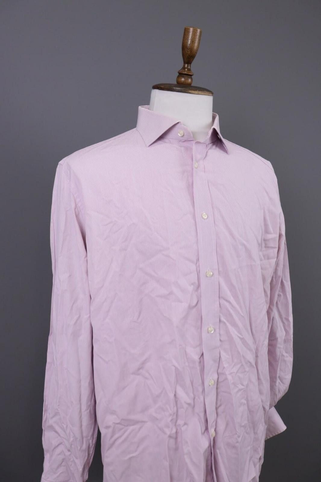 Designer Boggi Milano Pink Check Button Down Shirt 44 / 17 1/2 Size US M / EU 48-50 / 2 - 6 Thumbnail