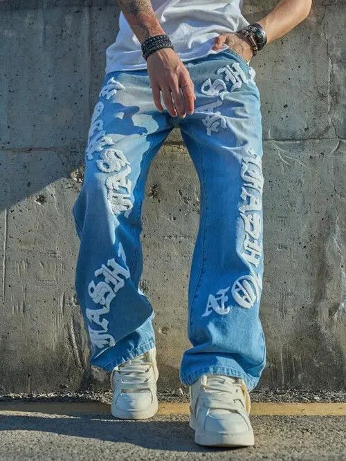 DRIP denim jeans Y2K Straight RAP