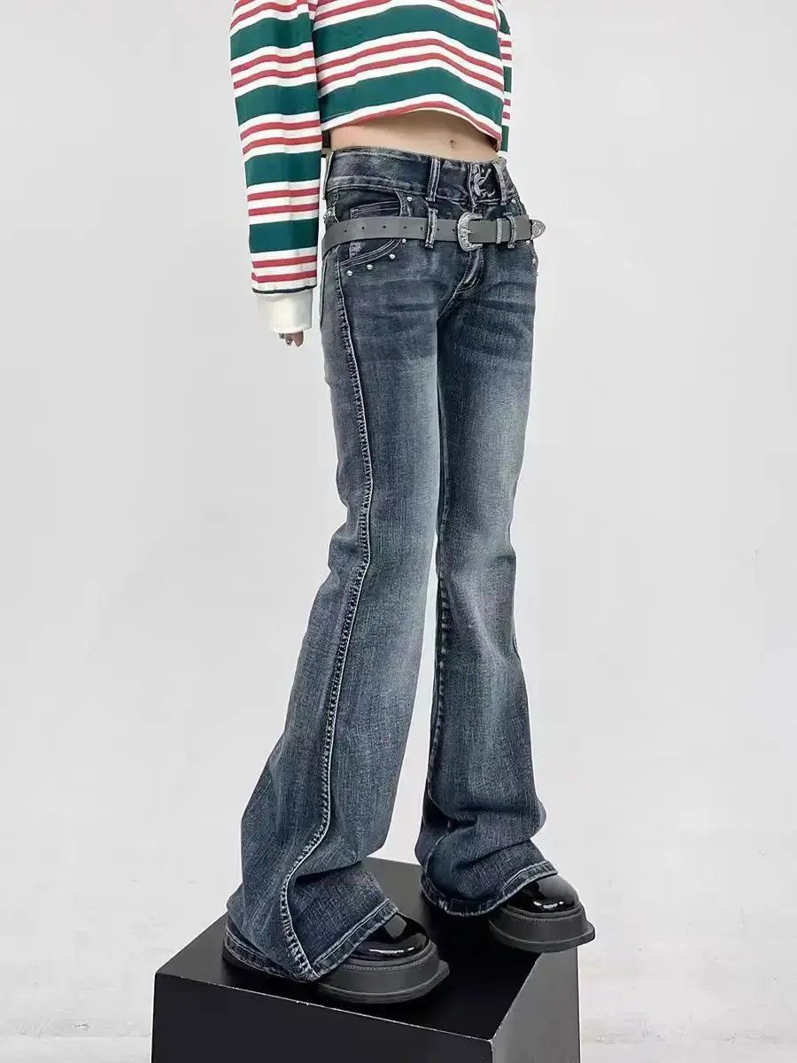 Japanese Brand Vintage Street Hip Hop Y2K Micro Flare Jeans Size US 30 / EU 46 - 2 Thumbnail