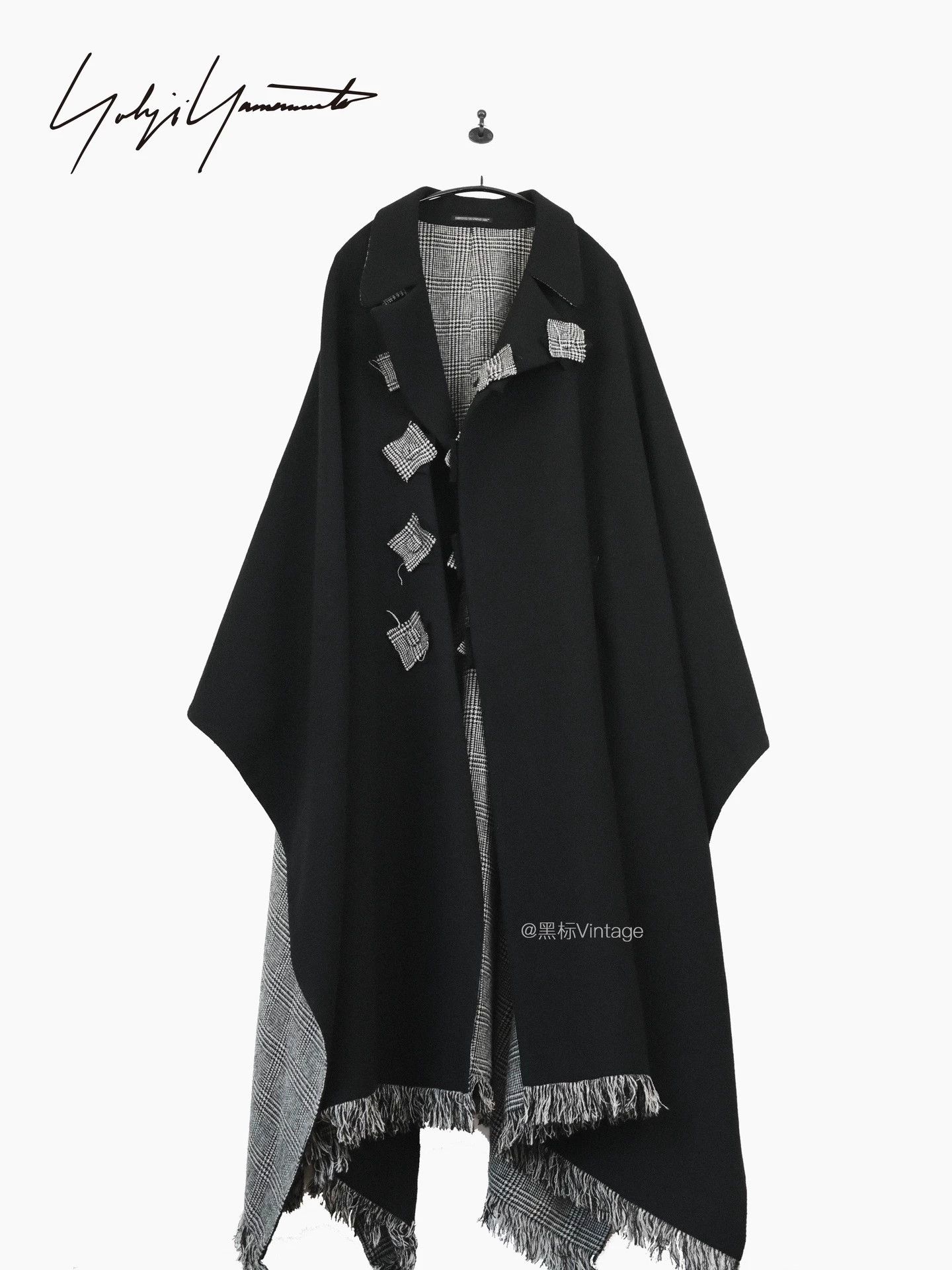 Yohji Yamamoto Yohji Yamamoto 21AW Vintage Fringe Black Cape S1 Size US S / EU 44-46 / 1 - 1 Thumbnail
