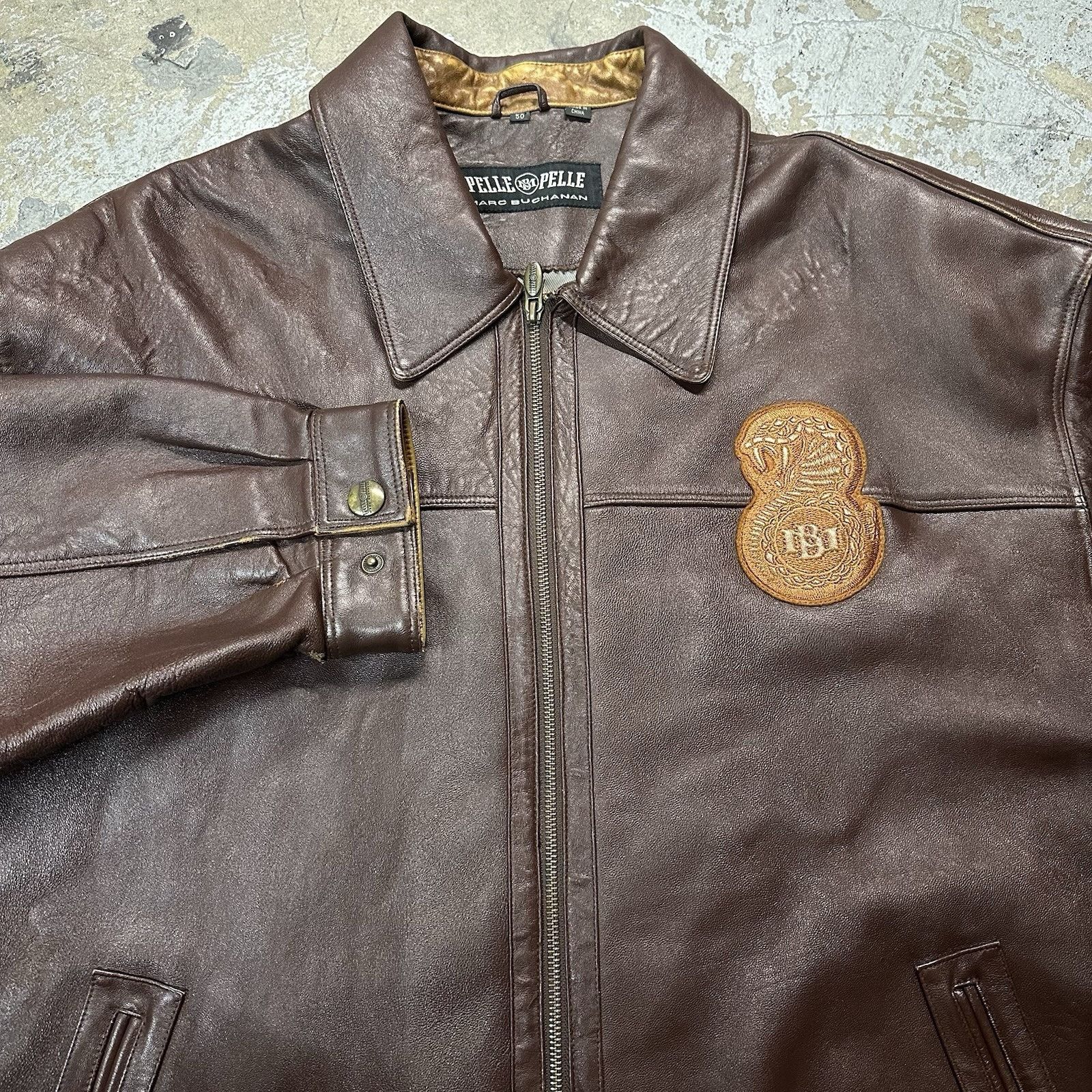 Leather × Pelle Pelle × Vintage Vintage Pelle Pelle Marc Buchanan Brown Leather Jacket Sz 50 Size US XXL / EU 58 / 5 - 5 Thumbnail