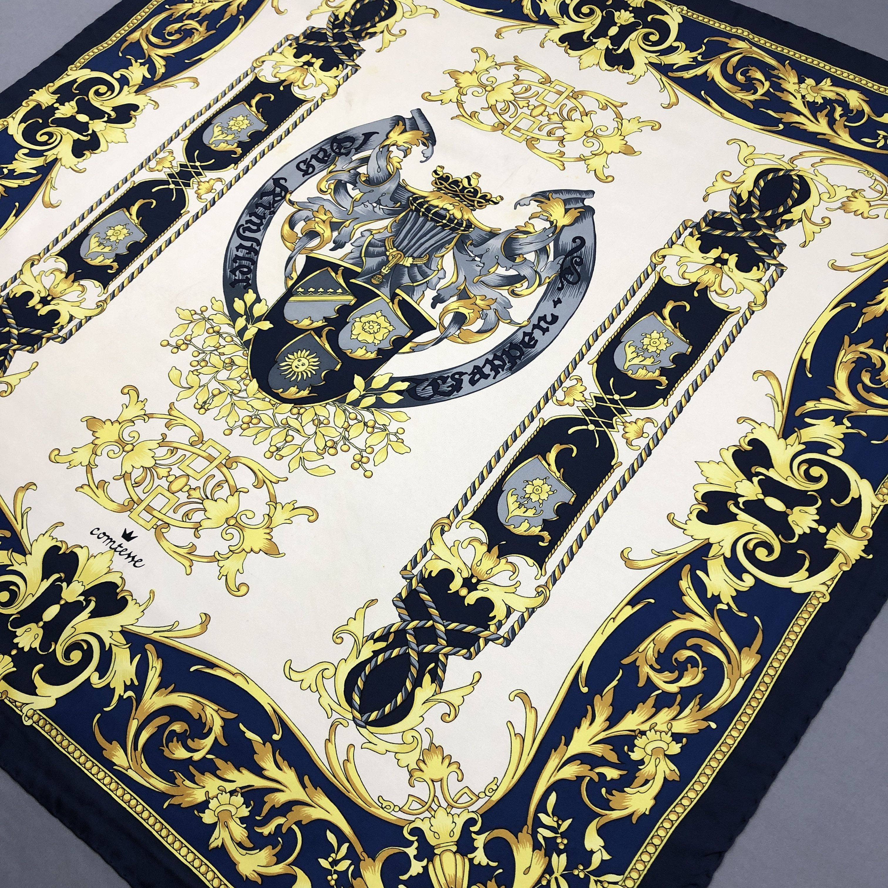 Other Vintage Comtesse SILK Scarf Twill Stole Wraps Scarves Size ONE SIZE - 5 Thumbnail