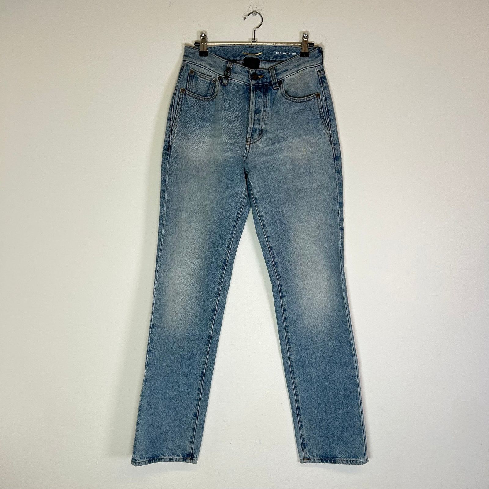 Saint Laurent Washed Blue Cassandra High Waist D53 Jeans