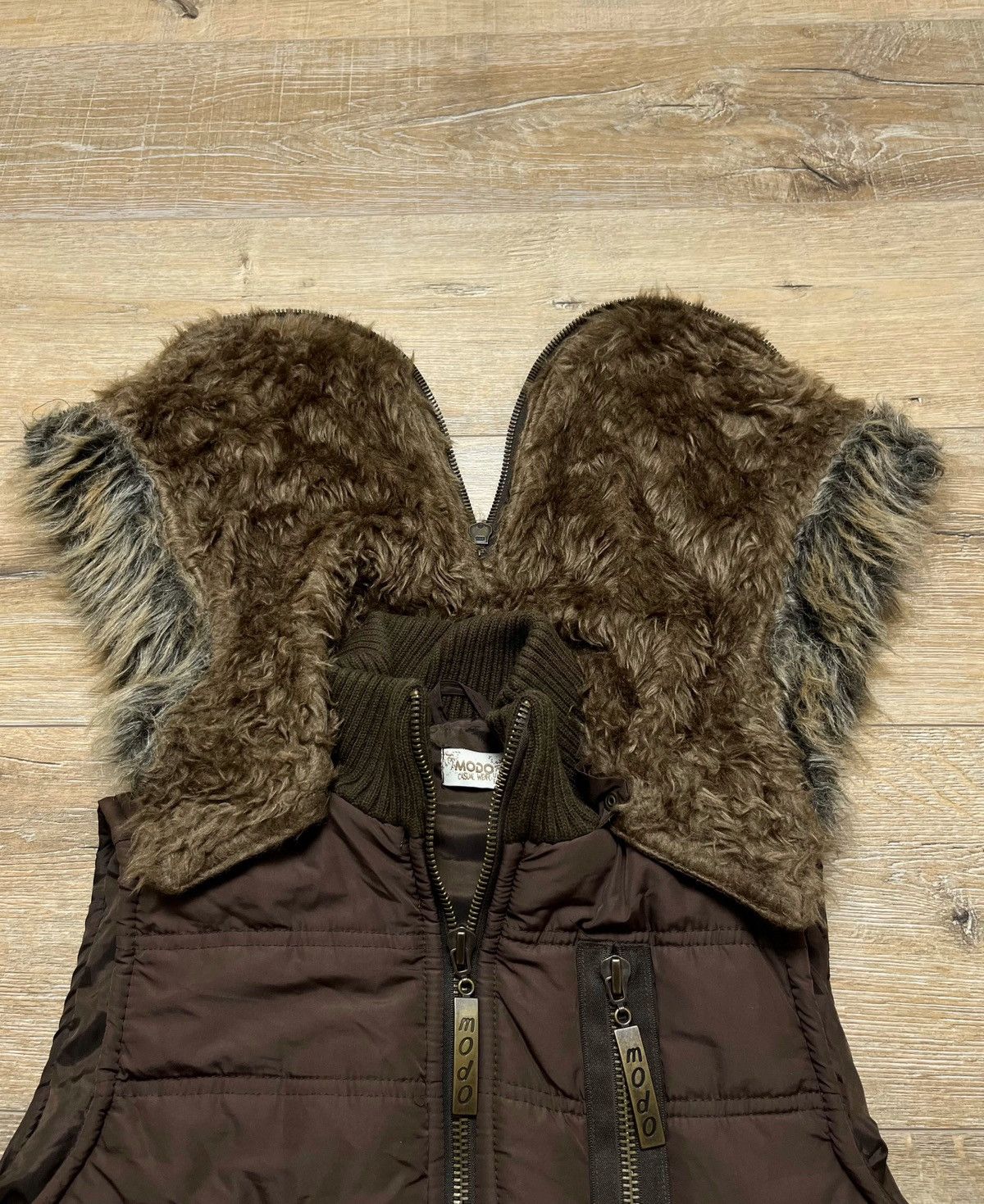 Hysteric Glamour Avant Garde Y2K Fur Hood Zip Vest 00s Size US S / EU 44-46 / 1 - 2 Thumbnail