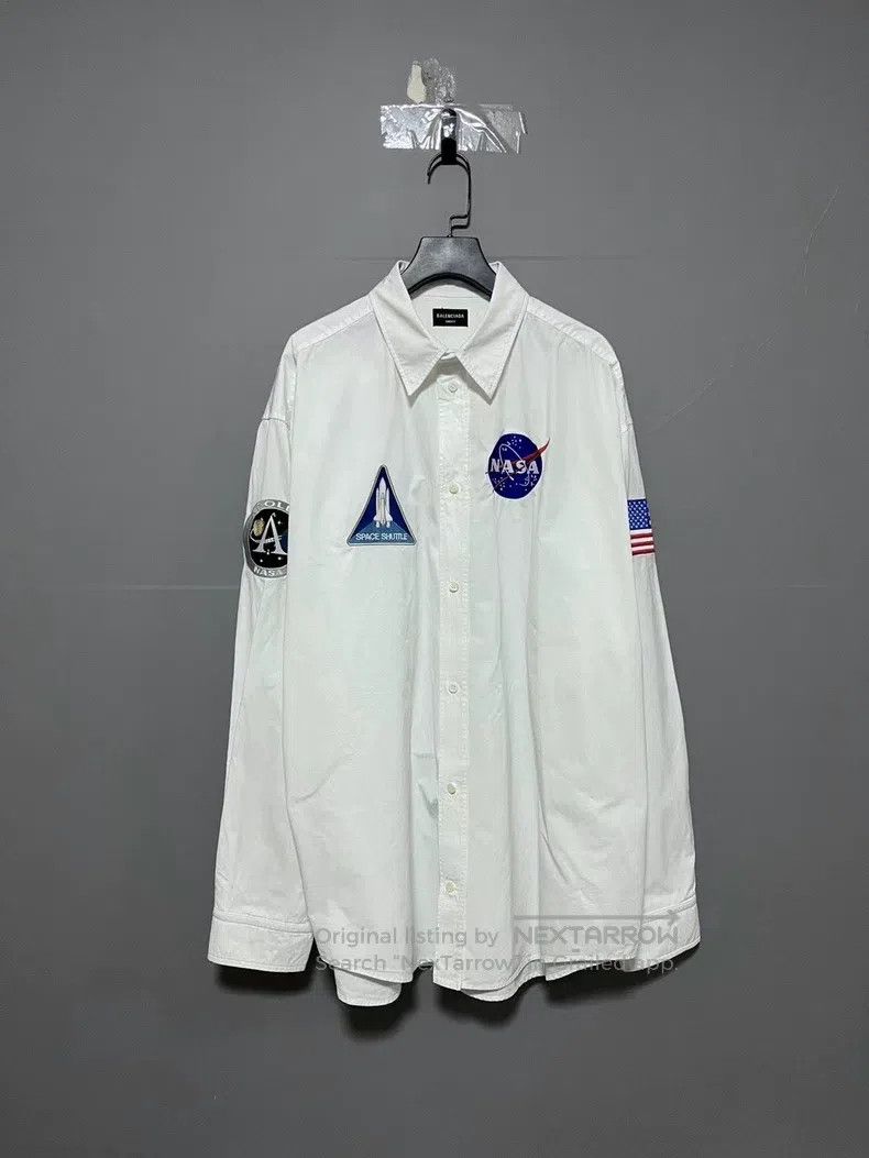 Balenciaga Balenciaga size 39 NASA co-branded embroidery logo shirt Size US S / EU 44-46 / 1 - 1 Thumbnail