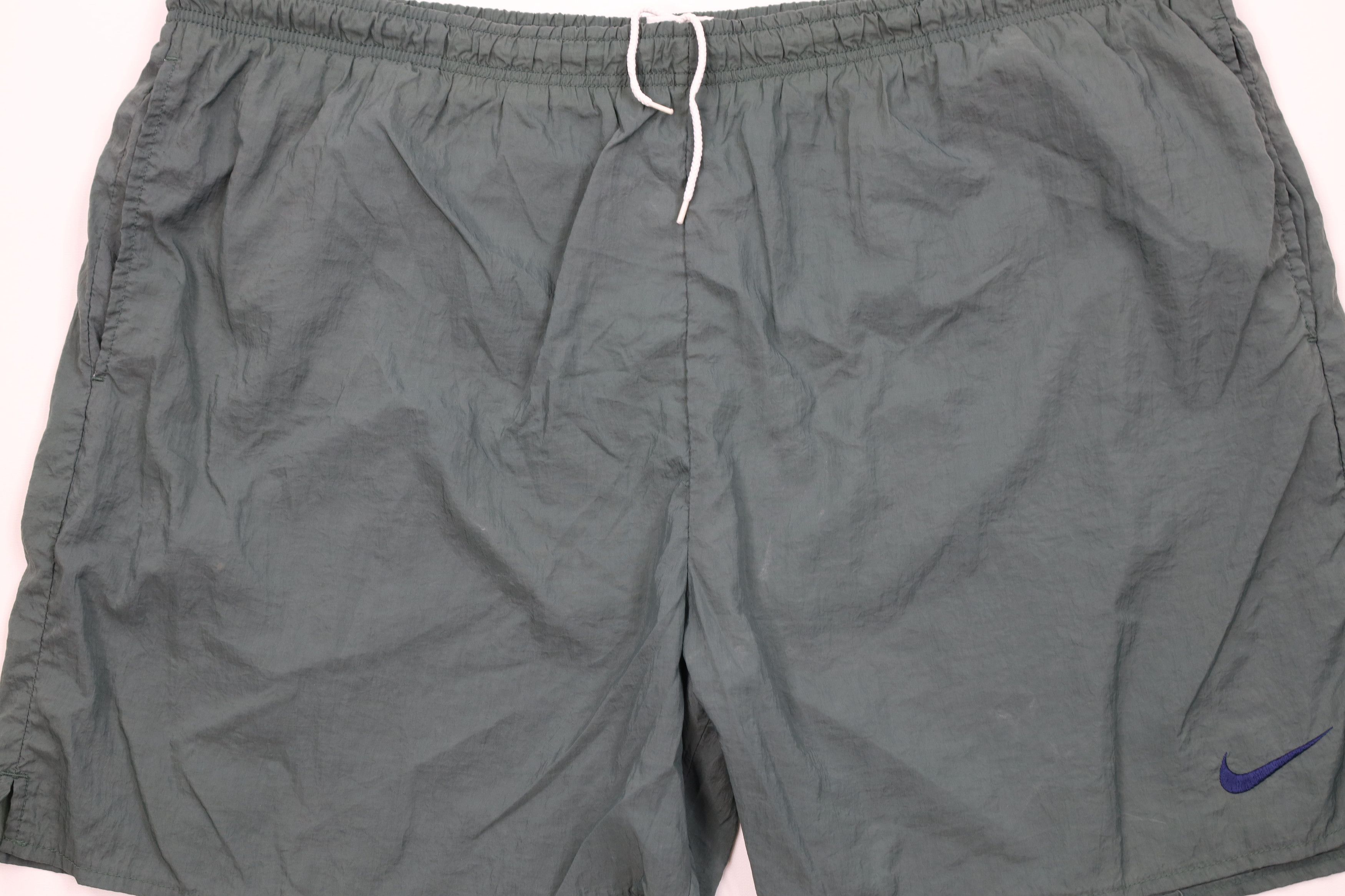 Nike Vintage 90s Nike Travis Scott Big Swoosh Lined Shorts Green Size US 38 / EU 54 - 3 Thumbnail