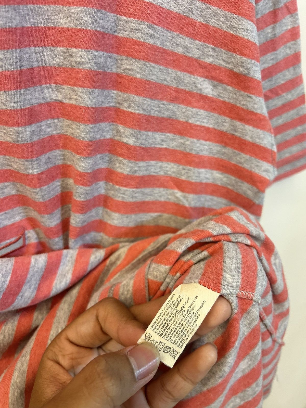 Yves Saint Laurent Vintage Yves Saint Laurent Pour Homme Striped Big Logo Shirt Size US M / EU 48-50 / 2 - 6 Thumbnail