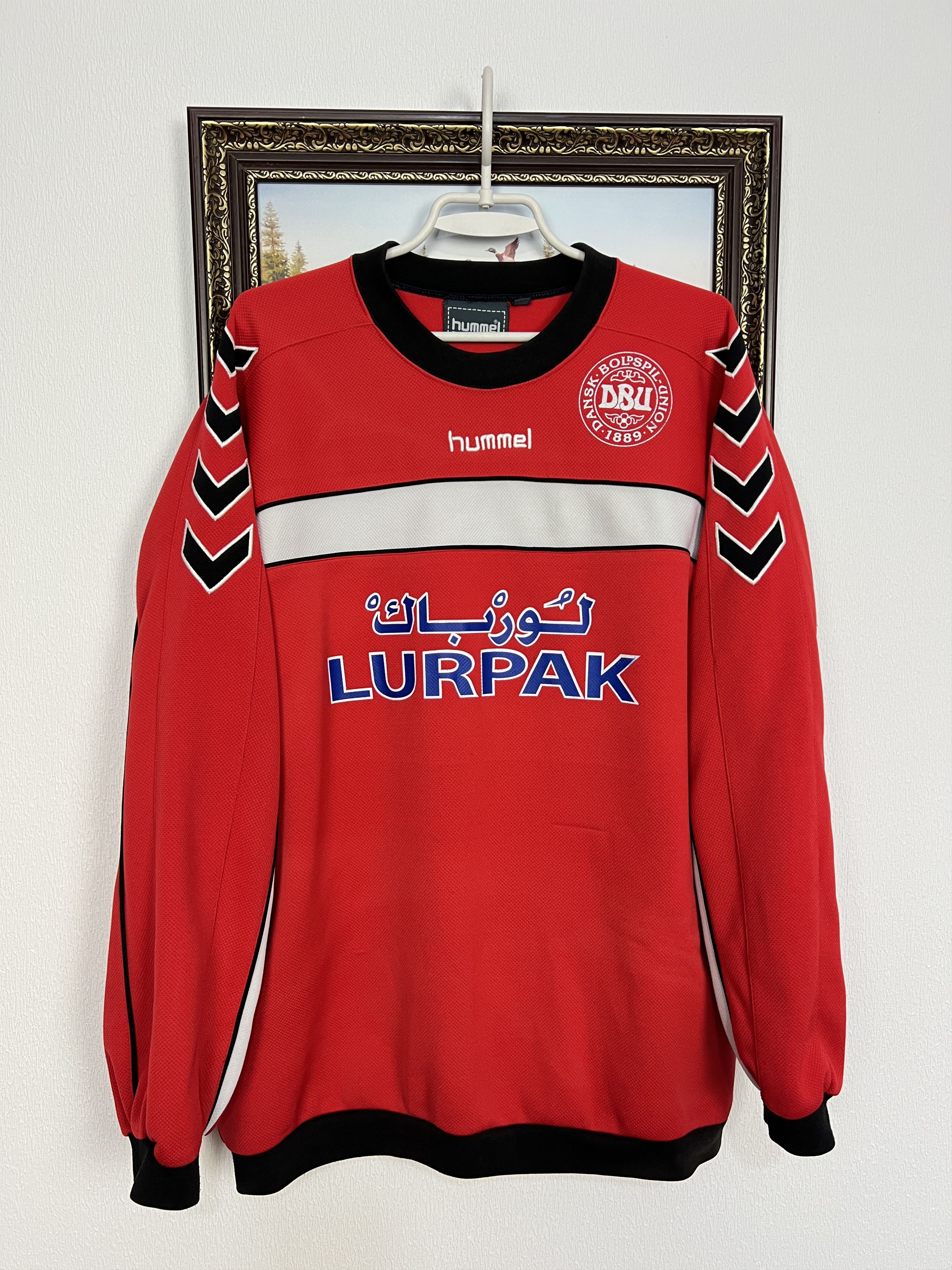Hummel Denmark Football Sweatshirt Soccer Crewneck Player Issue Size US XL / EU 56 / 4 - 1 Thumbnail