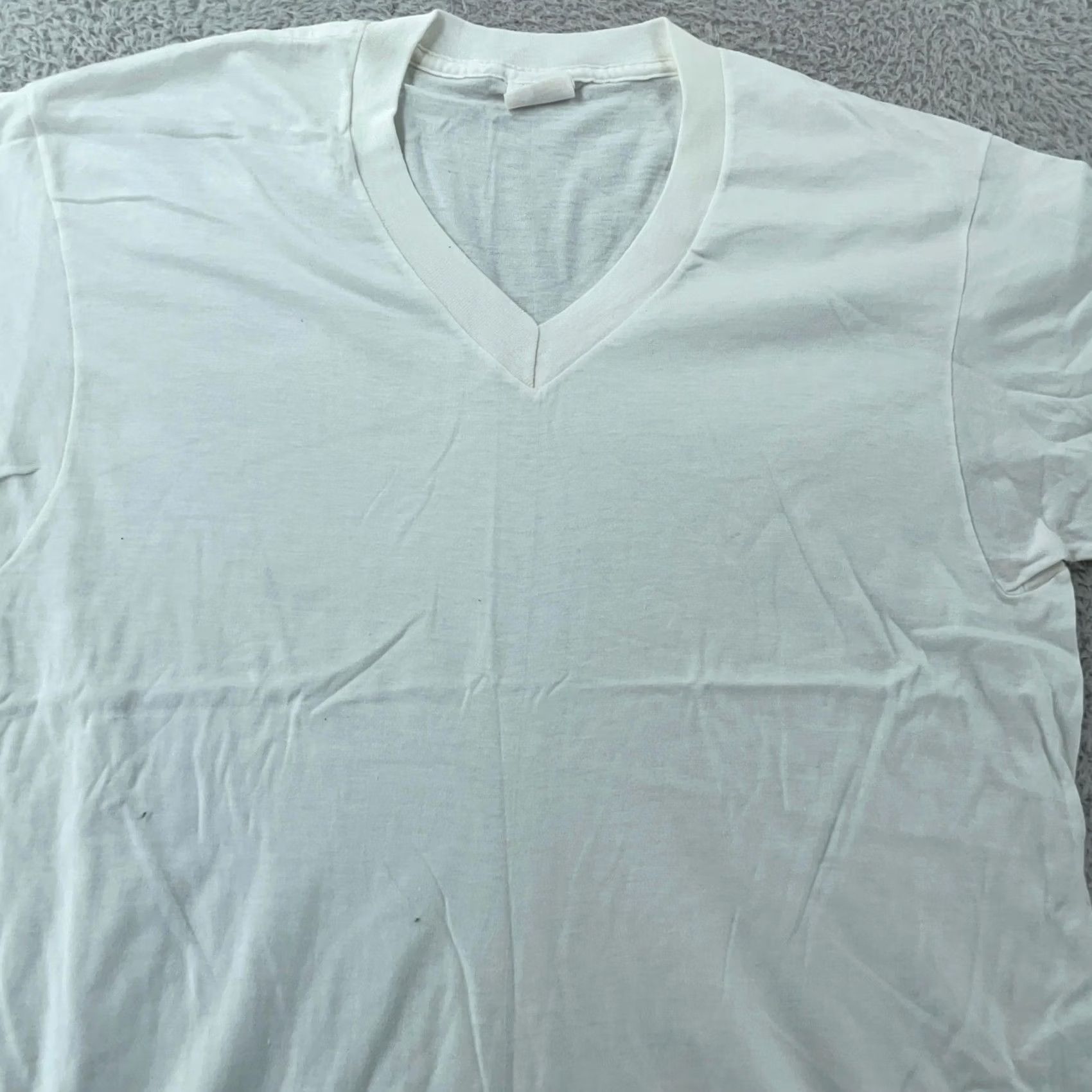 Sears VINTAGE Sears Golden Comfort Shirt M White Cotton Jersey Undershirt Sanfor Knit Tee Mens Exc. Preshrunk Blank White V-Neck Size US M / EU 48-50 / 2 - 2 Thumbnail