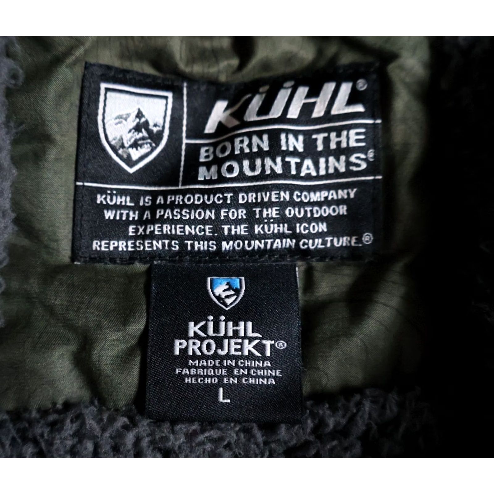 Vintage Kuhl Projekt Jacket Women's Large Green Sherpa Lined Zip Up Hooded Military Jacket Size L / US 10 / IT 46 - 3 Thumbnail