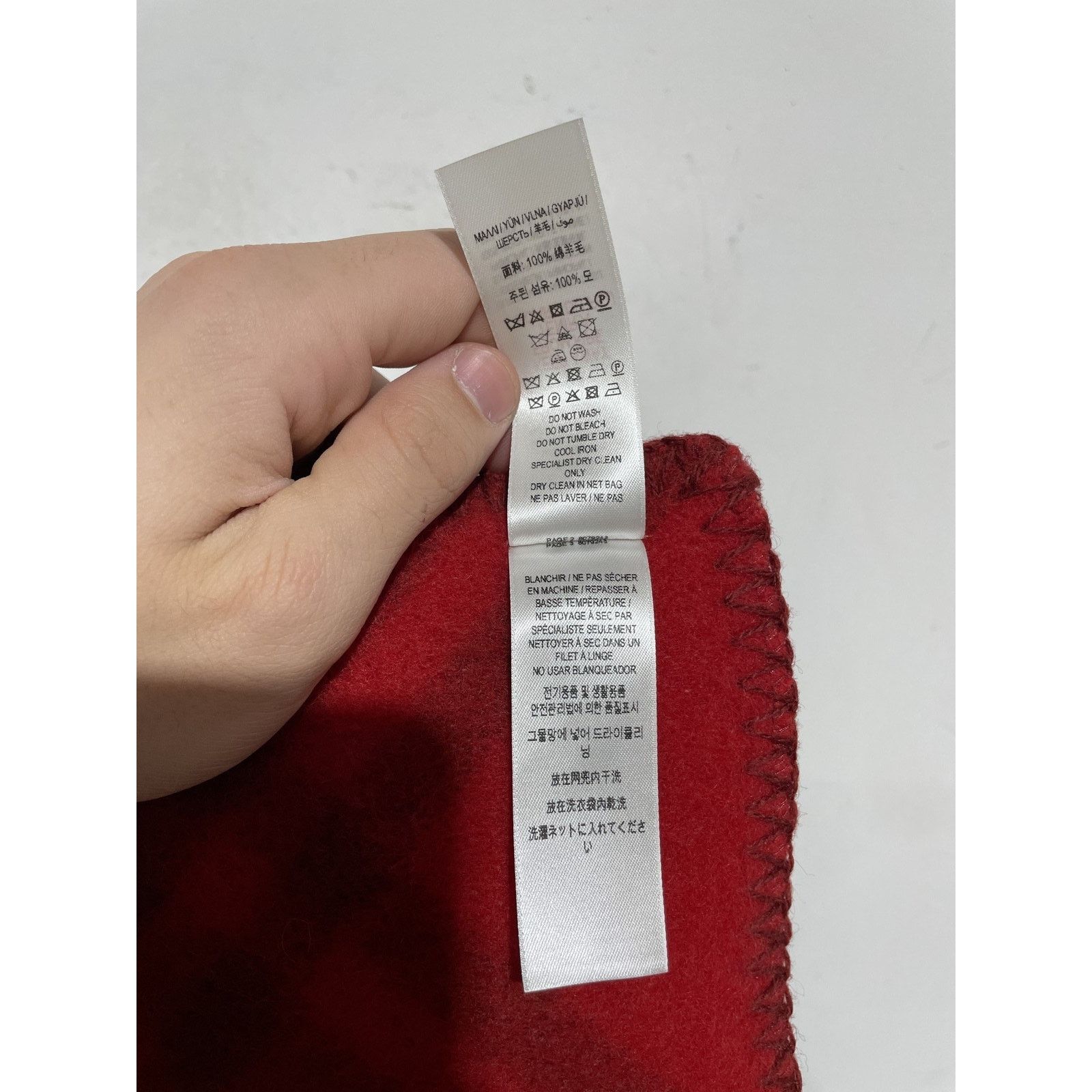 Burberry BURBERRY RED TRI BAR CHECK WOOL SCARF PREOWNED Size ONE SIZE - 4 Thumbnail
