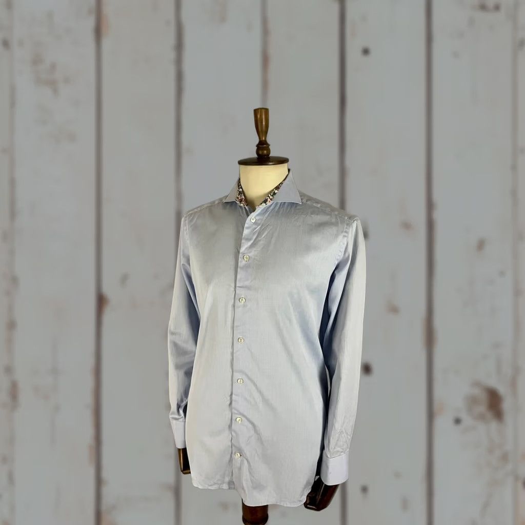 Eton Eton Shirt Mens 42 Light Blue Slim Fit Casual Size Cotton Long Sleeve Button Size US XL / EU 56 / 4 - 1 Thumbnail